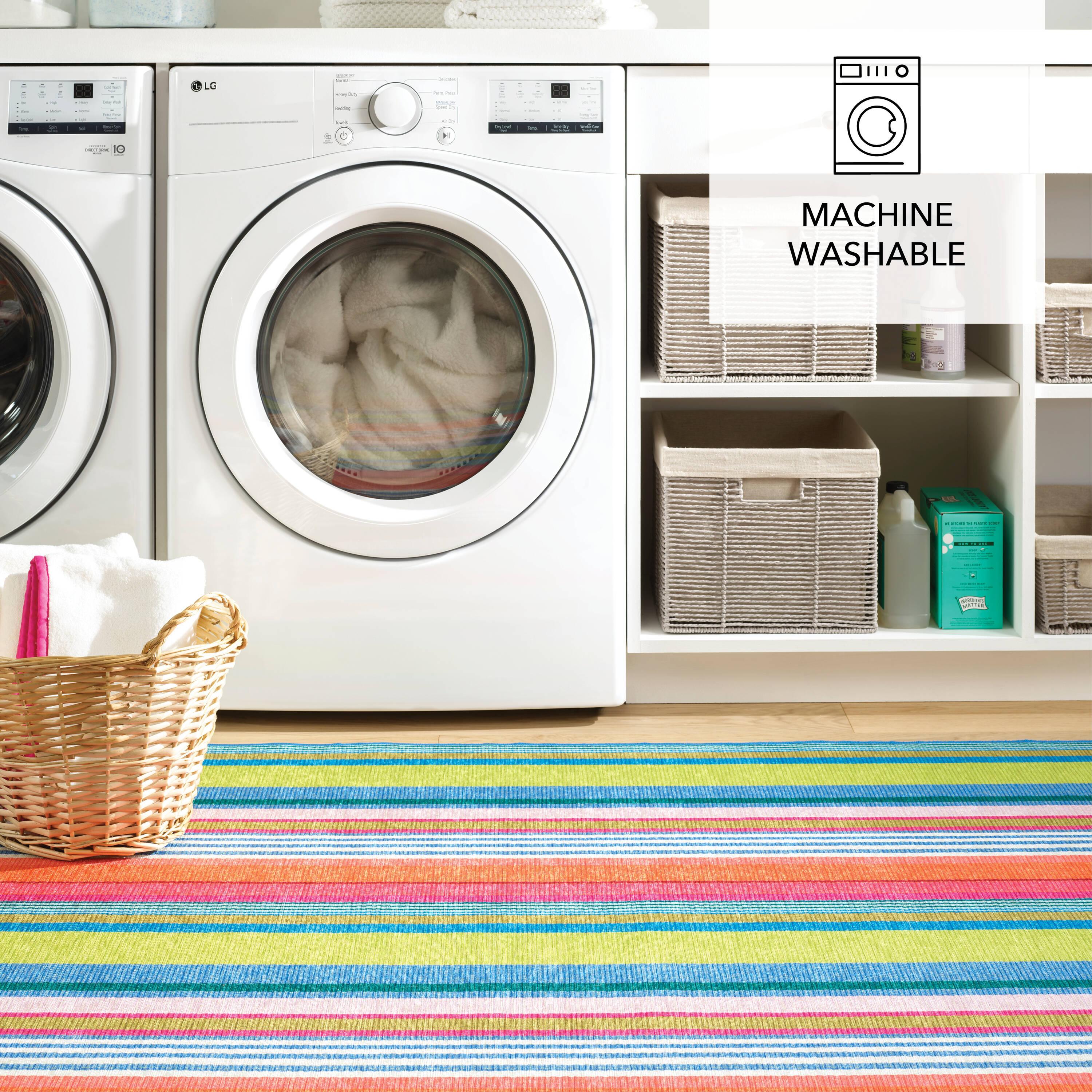 Mellie Stripe Multi Machine Washable Rug