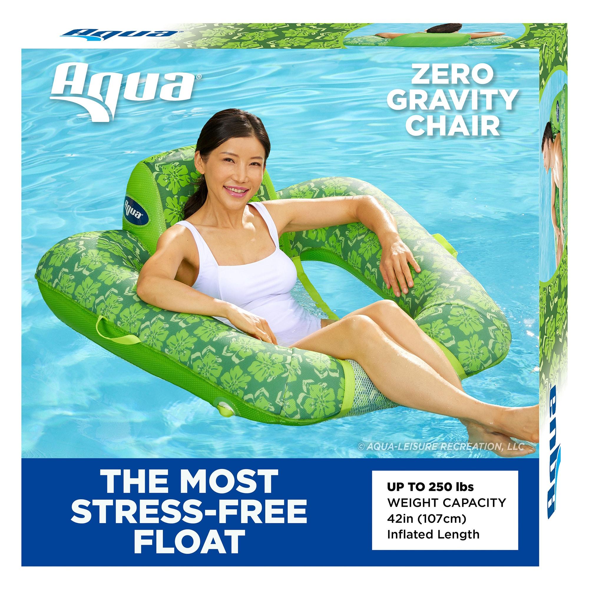 Aqua Leisure Zero Gravity Inflatable Swimming Pool Lounge Chair Float, Green