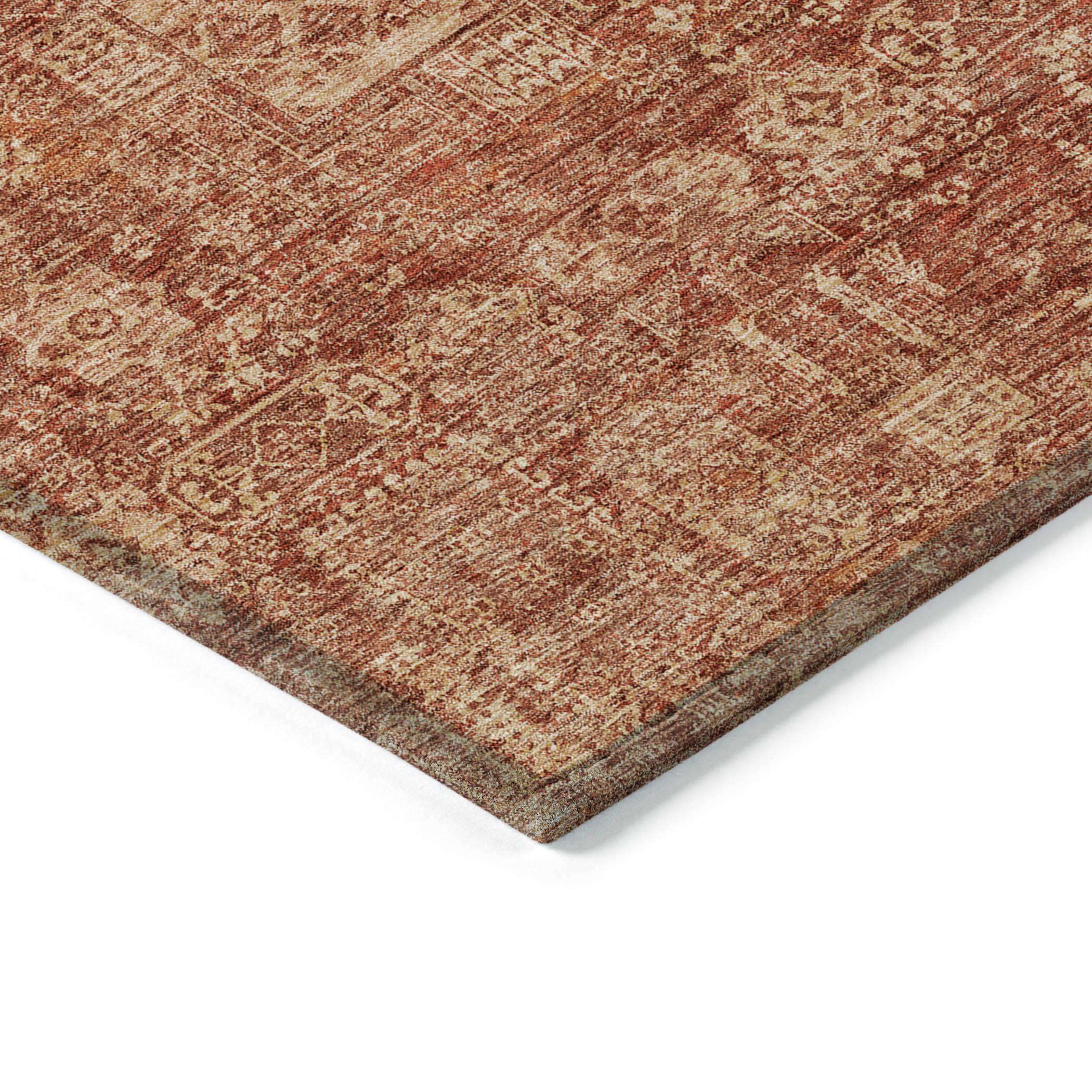 Paprika Flat Woven Synthetic Rectangular Area Rug 3' x 5'