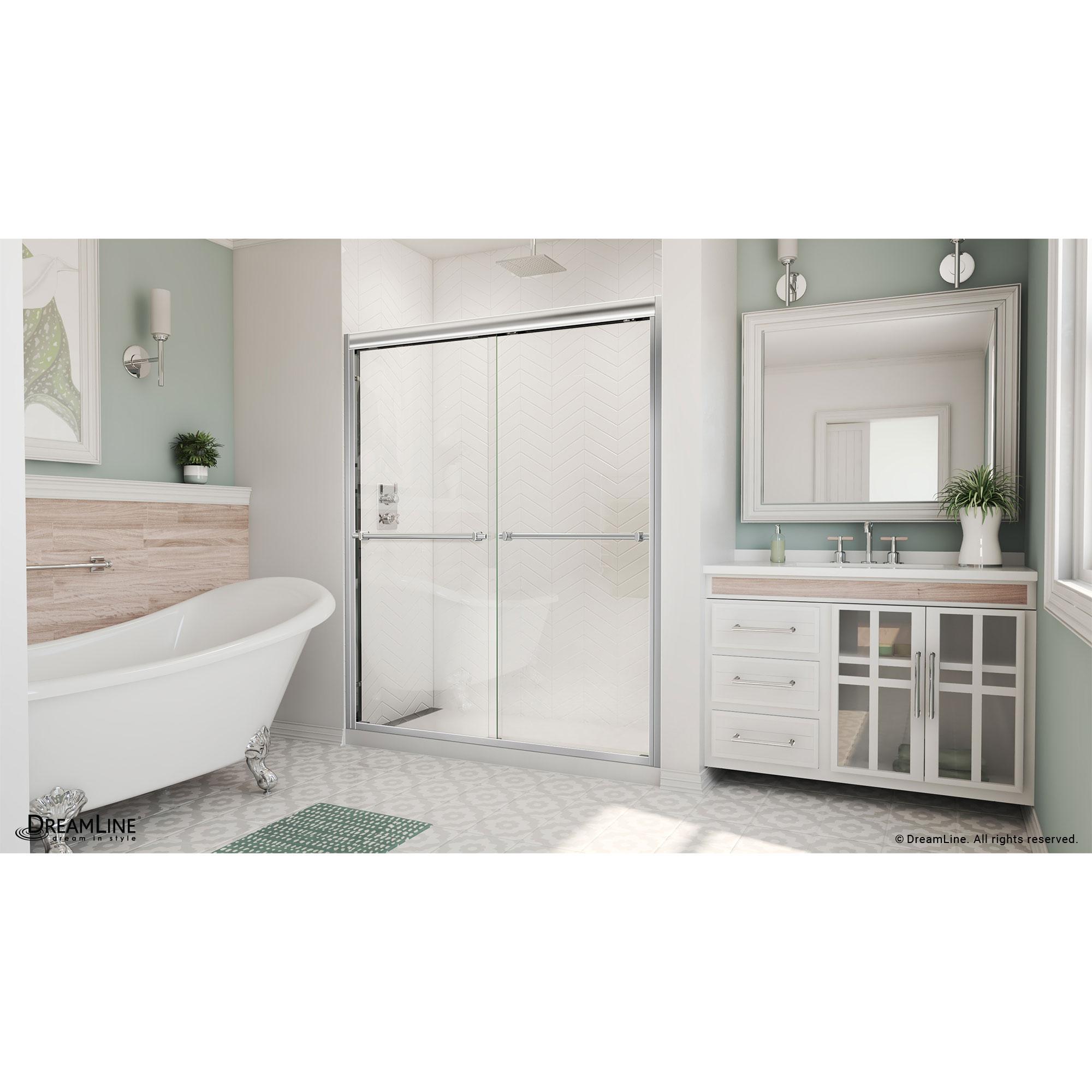 Duet Plus 50" - 54" W x 72" H Double Sliding Semi-Frameless Shower Door