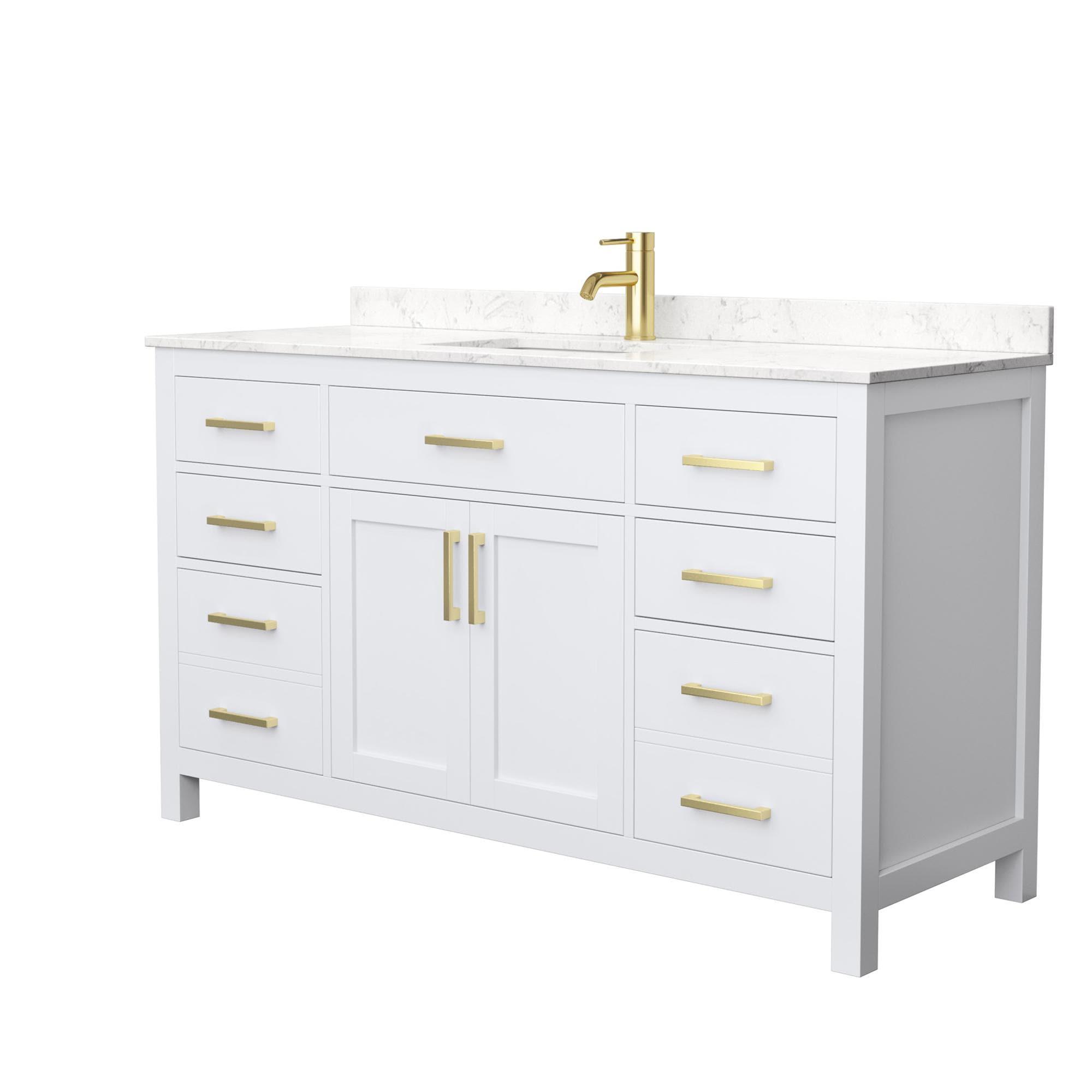 Beckett 60" Freestanding Single Bathroom Vanity with Cultured Marble Top