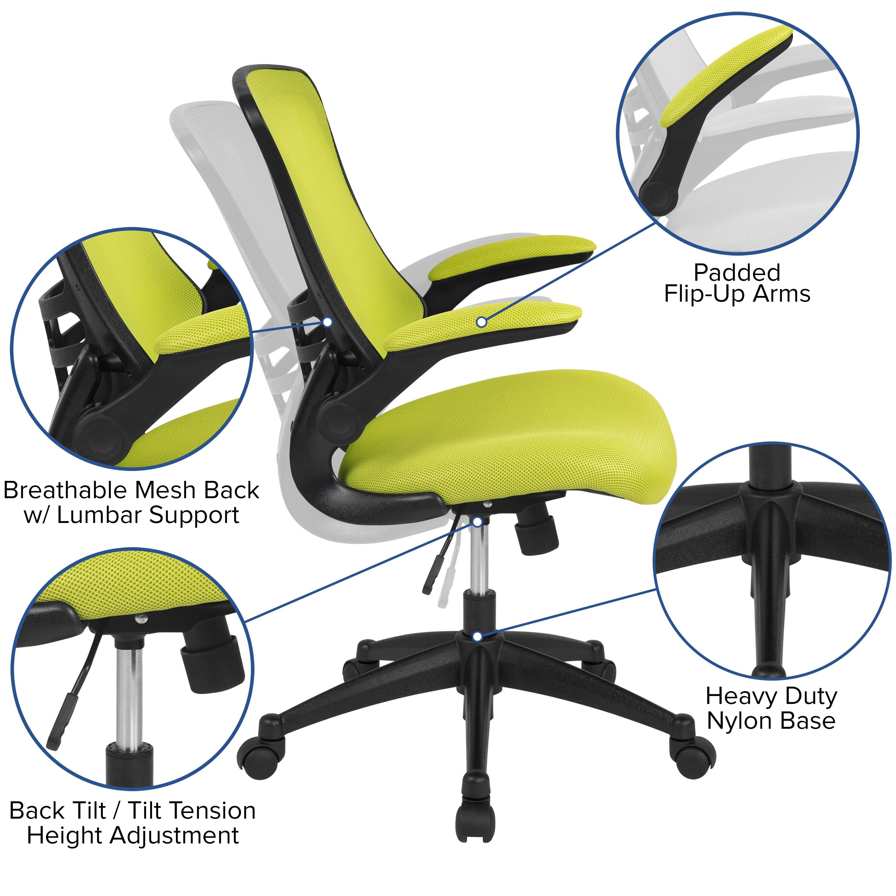 Jayetta Mid-Back Mesh Swivel Ergonomic Office Chair with Flip-Up Arms