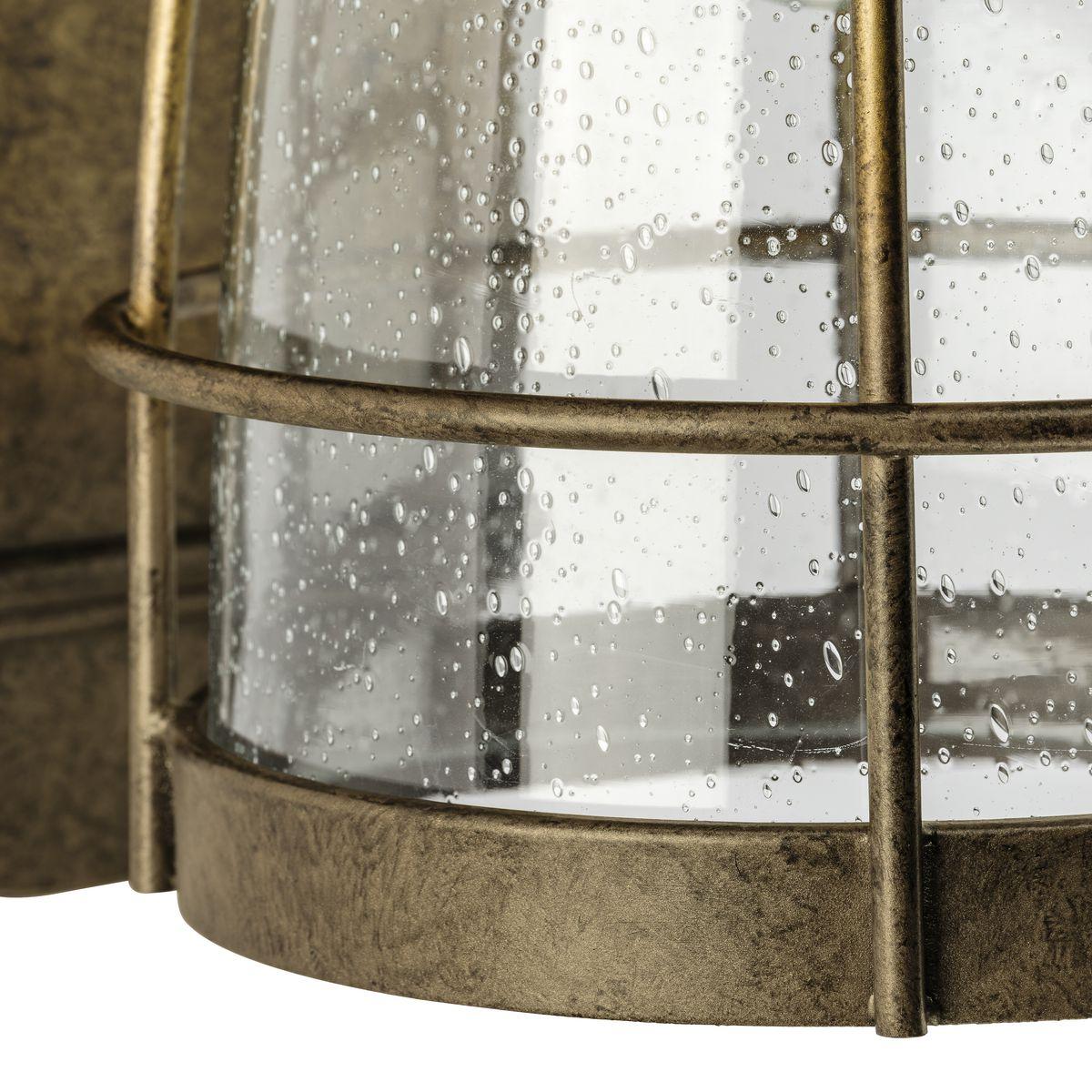 Progress Lighting Prairie 1-Light Large Wall Lantern, Burnished Chestnut, Seeded Glass