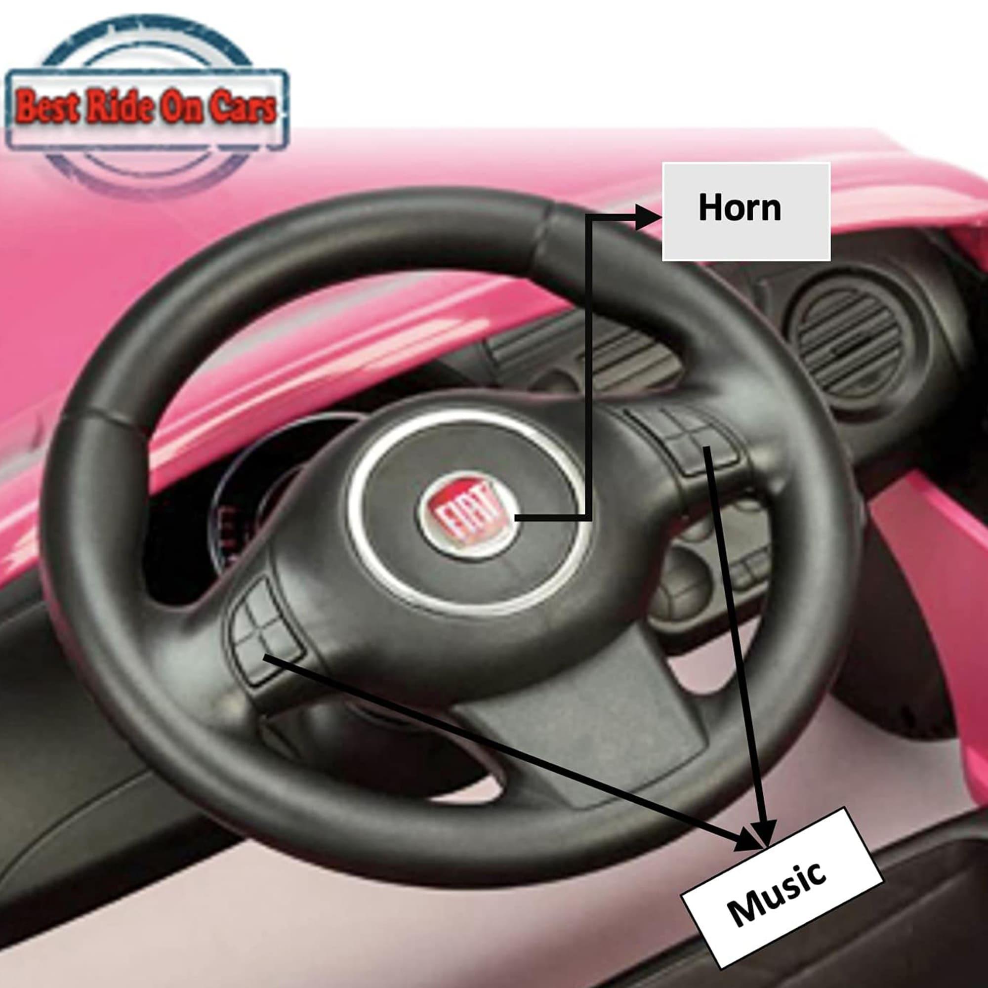 Best Ride On Cars 2-in-1 Fiat 500 Baby Toddler Toy Push Vehicle Car Stroller with 40 Pound Capacity for Children Ages 1 to 3 Years, Pink