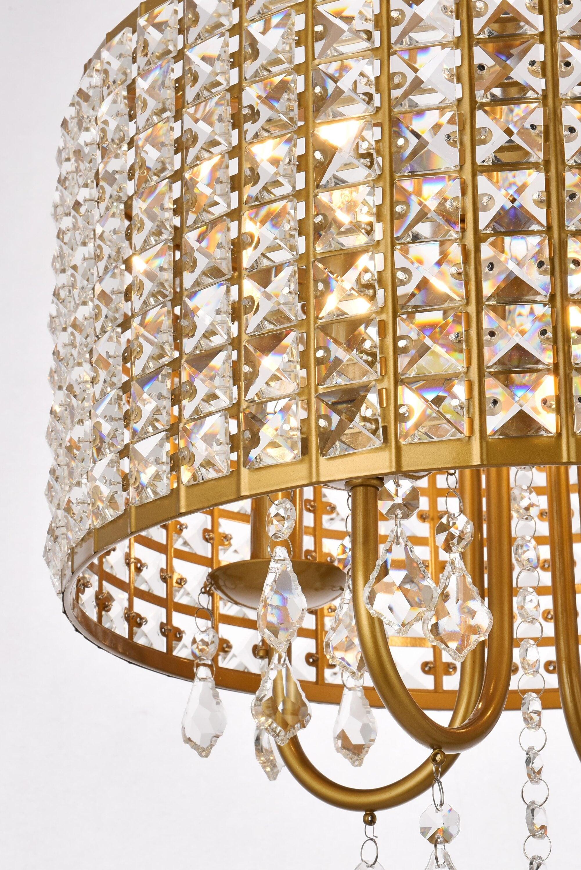 Elegant Lighting Elise 17 inch pendant in brass