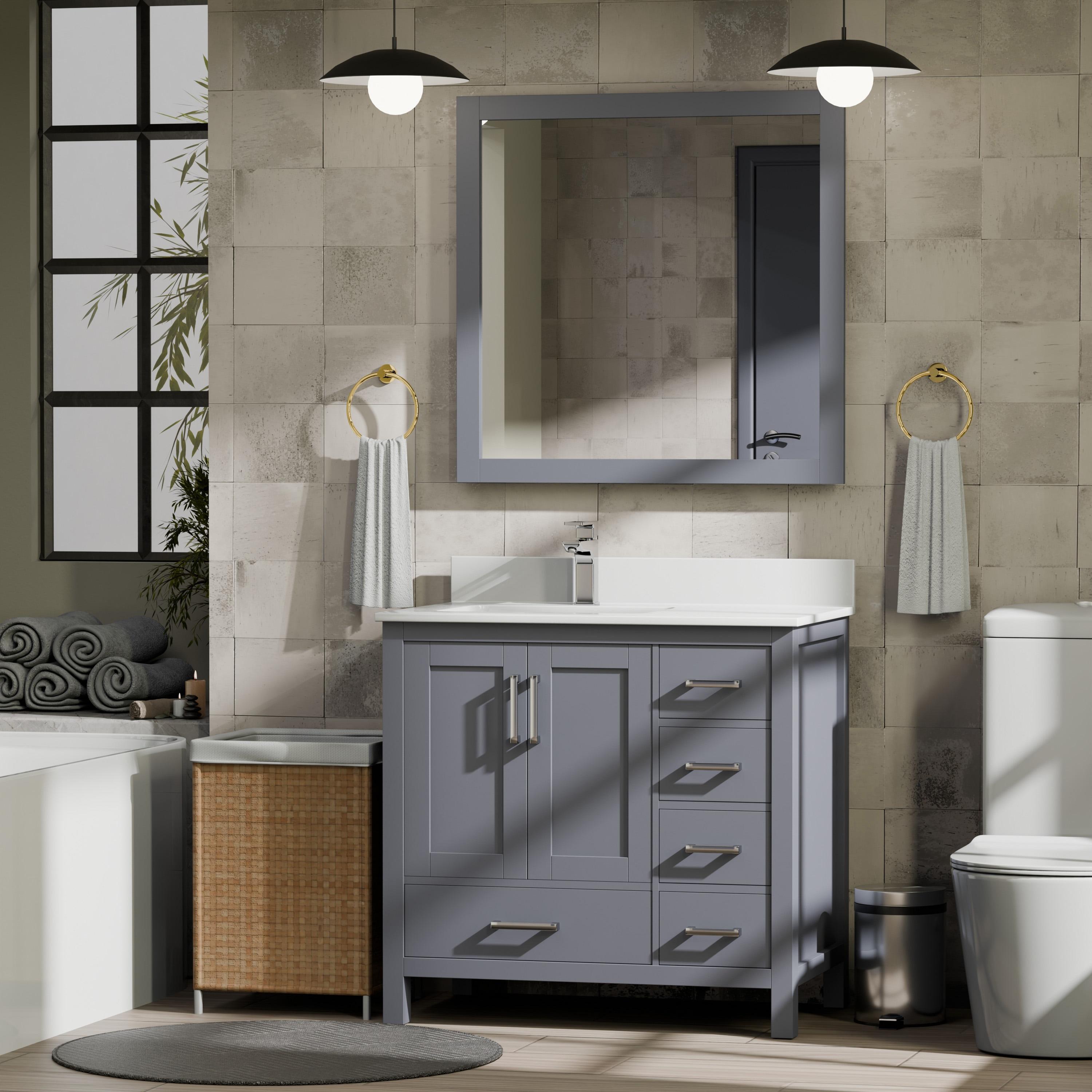 Lexora Jacques 36 in. W x 22 in. D Left Offset Bath Vanity and Top