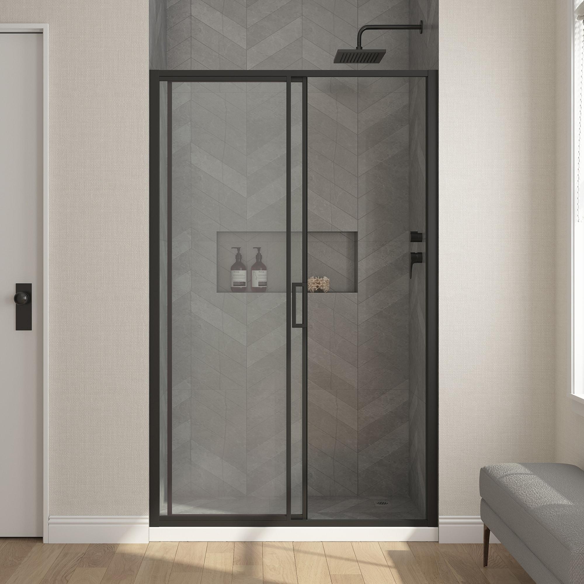 Ove Decors Stanford 48 In. W X 74 In. H Sliding Clear Straight Alcove Shower Door