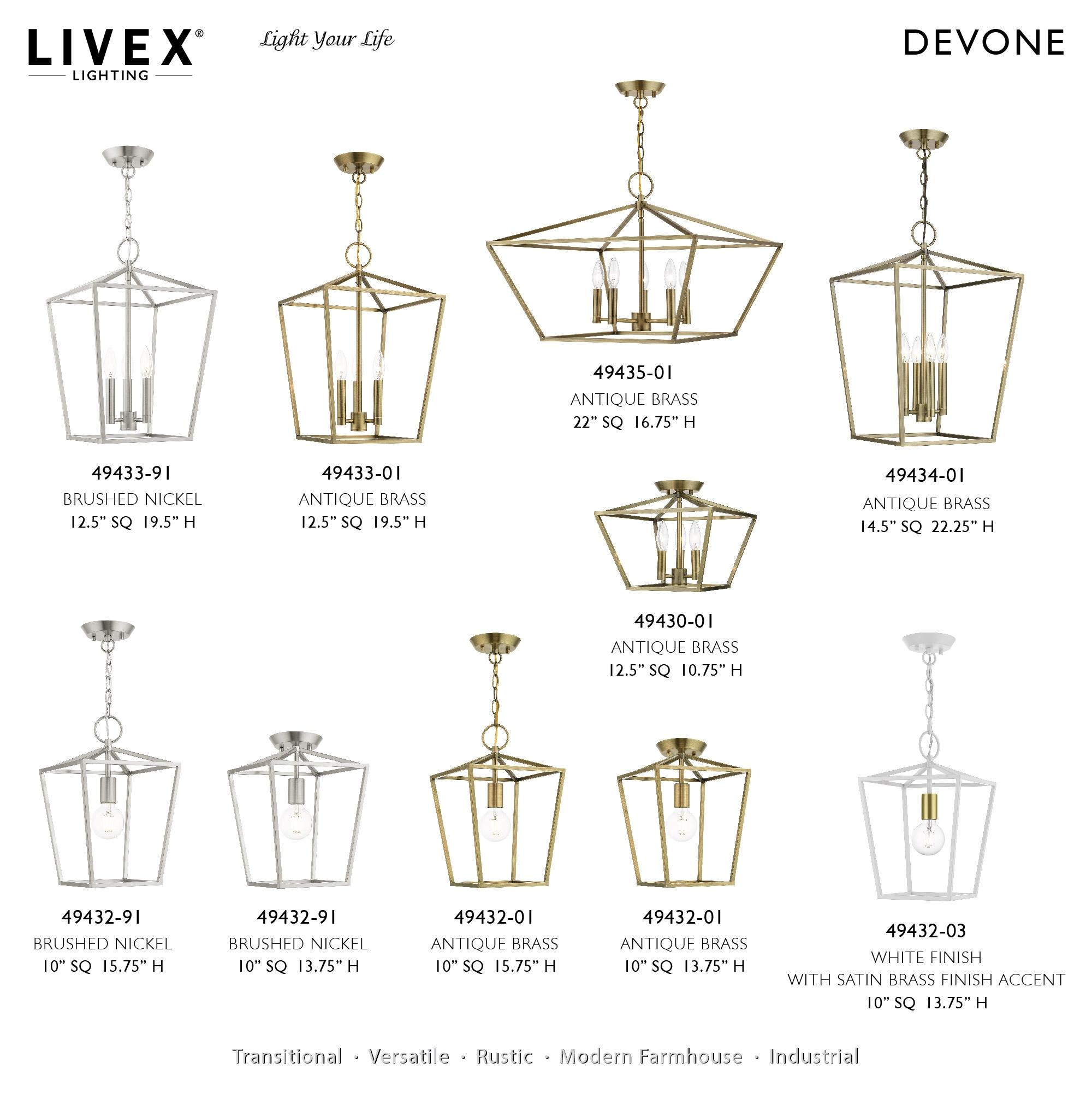 10 Sq. inch 1 Light Convertible Lantern Pendant Lighting Fixture