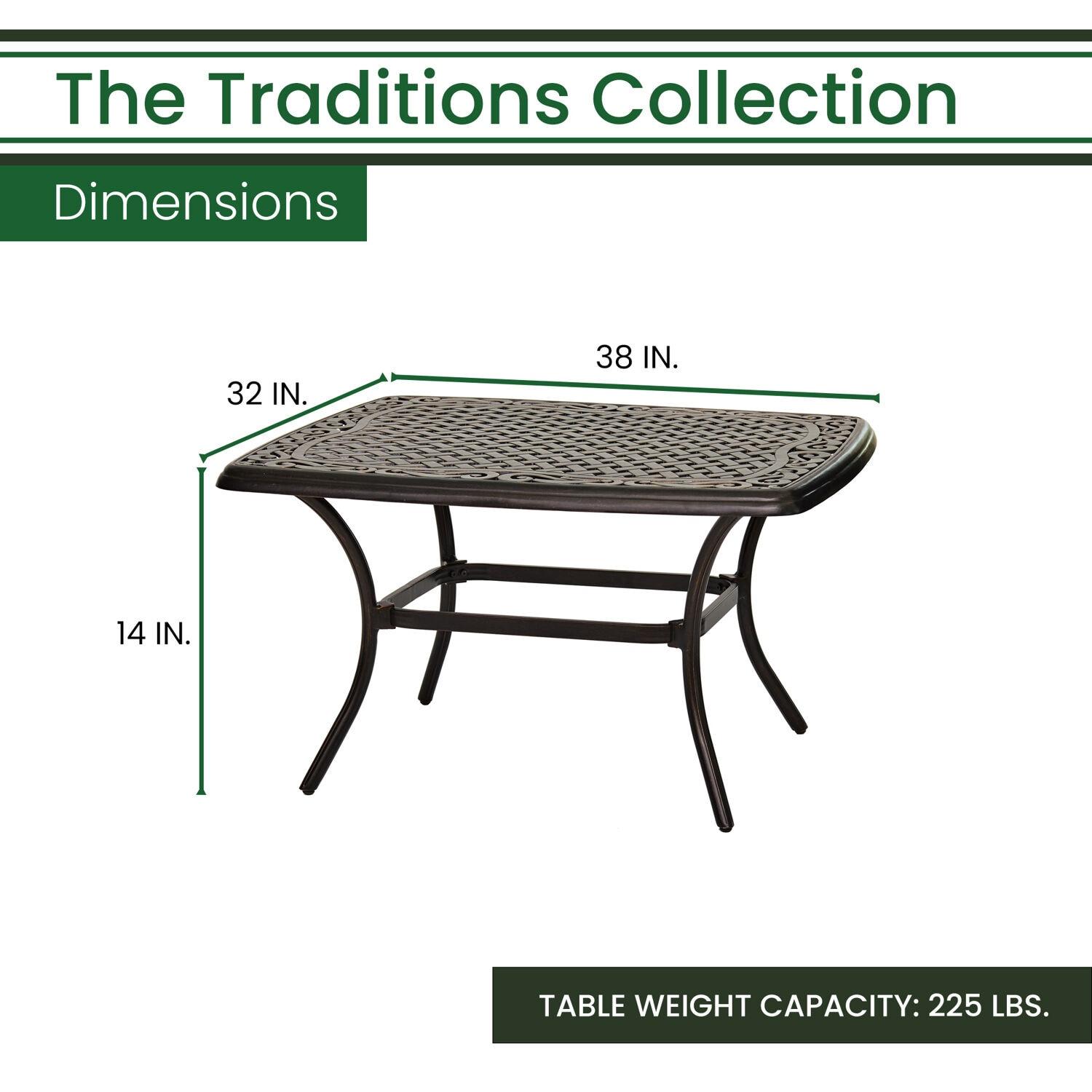 Traditions Rectangular Metal Outdoor Coffee Table