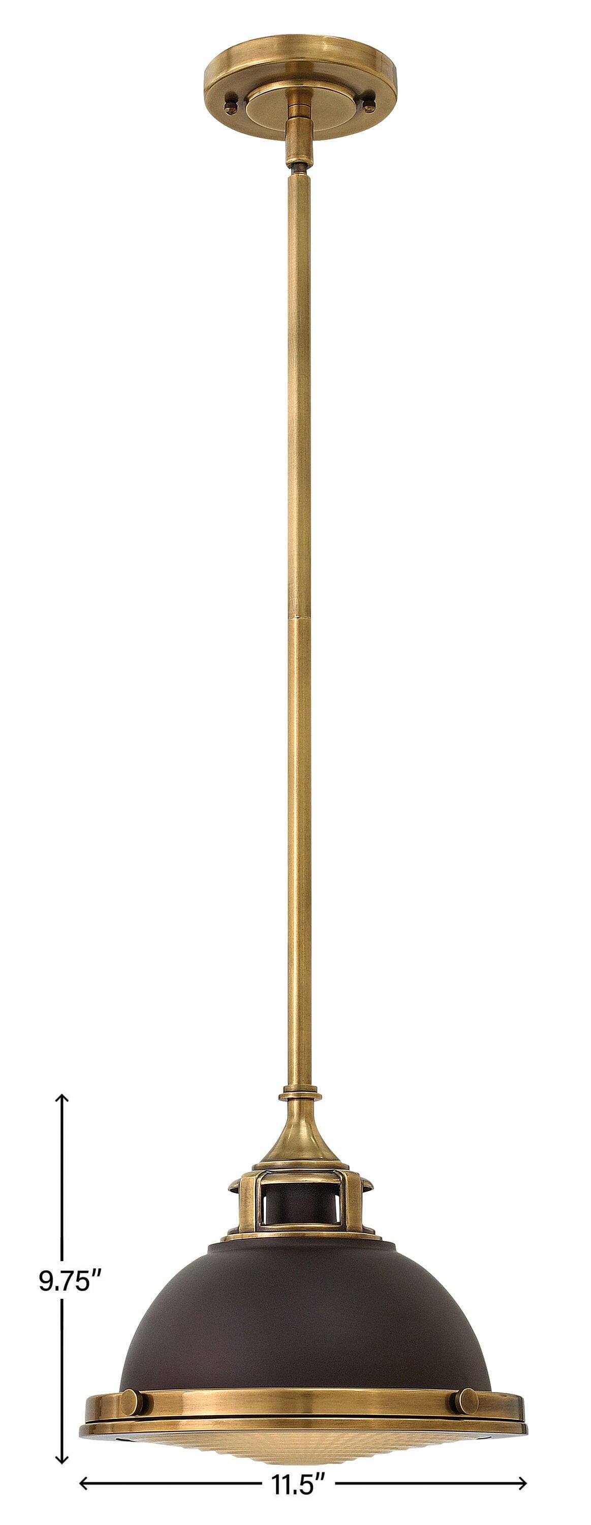Buckeye Bronze and Brass Medium Glass Pendant Light