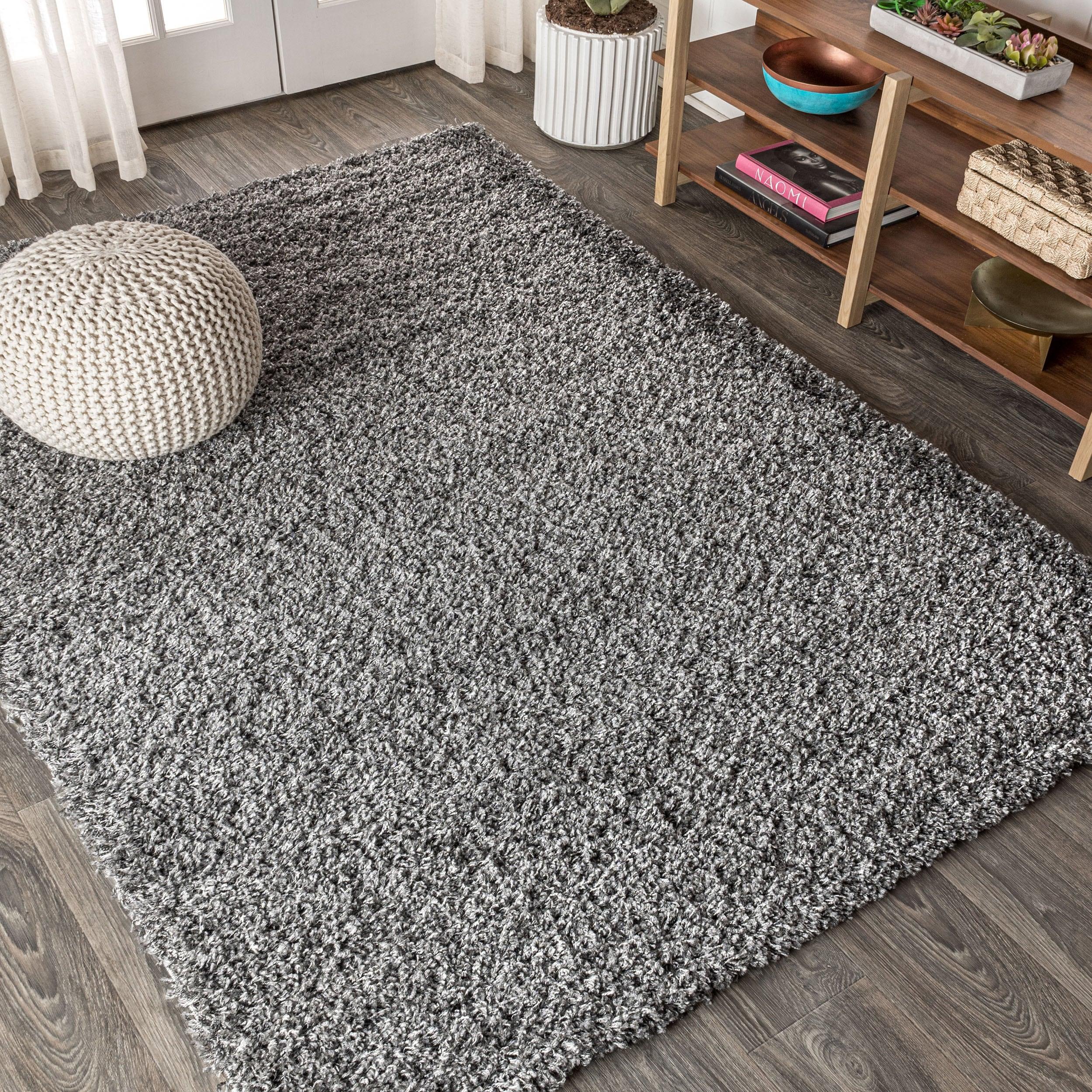 Mercer Shag Plush Charcoal 8 ft. x 10 ft. Area Rug