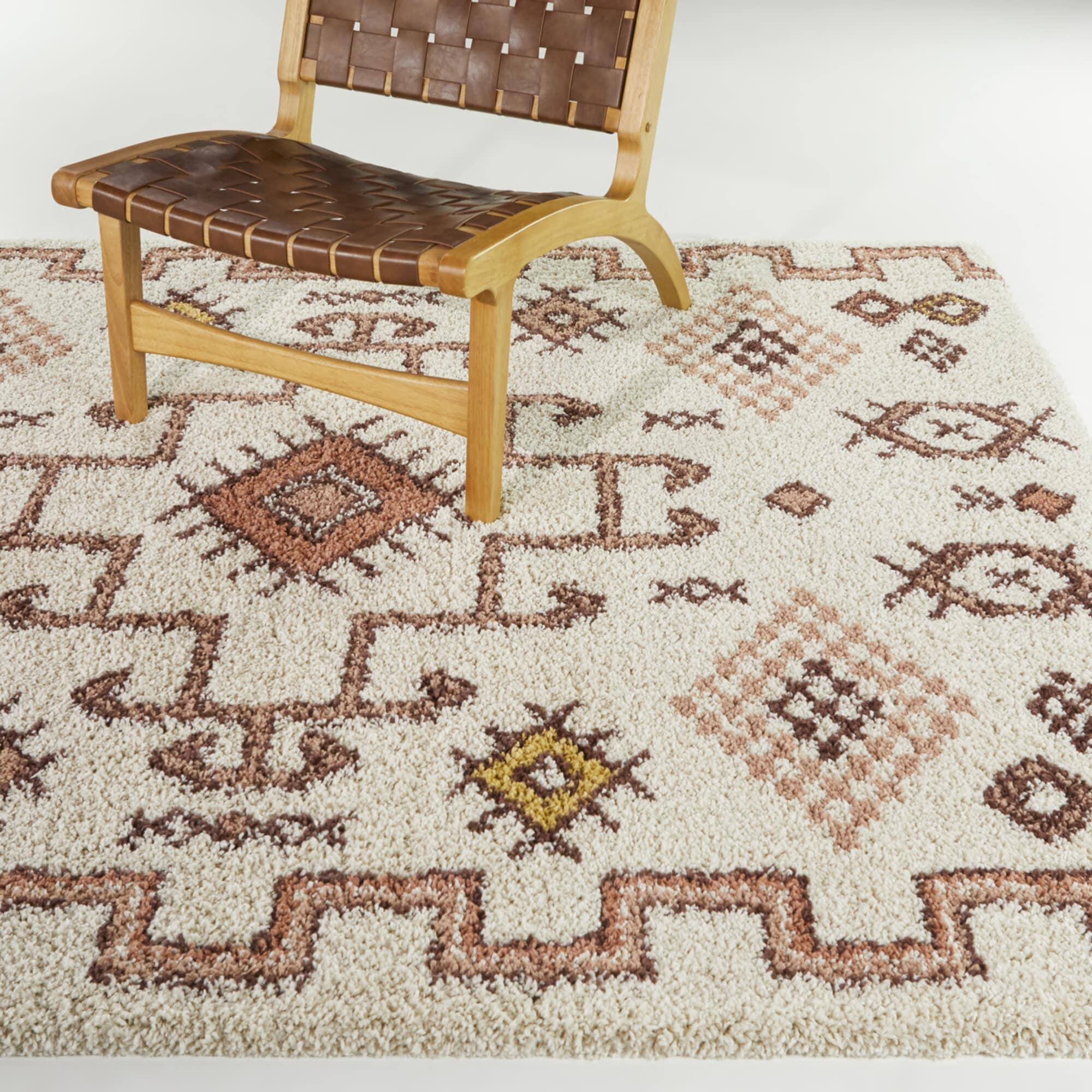 Balta Rugs 5'3"x7' Felipe Kids' Area Rug Orange: Geometric Tribal Design, Fade & Stain-Resistant, High Pile