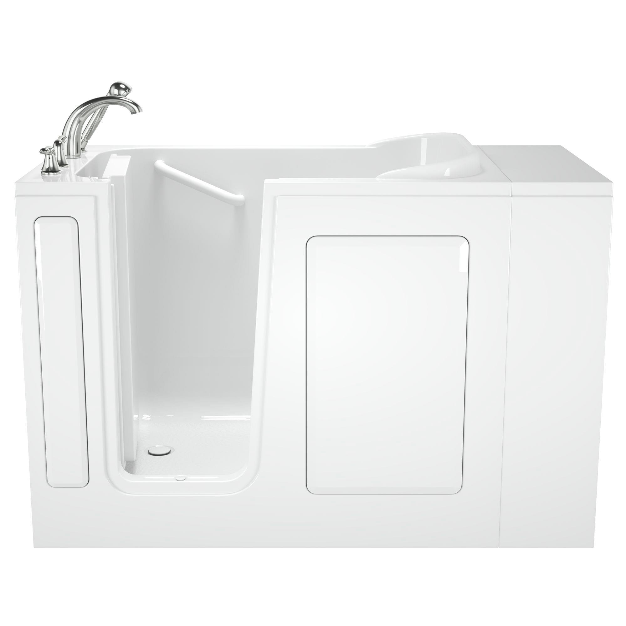 Safety Tubs 48'' x 29.75'' Walk-in Soaking Fiberglass Bathtub with Faucet SSA4828LS-WH