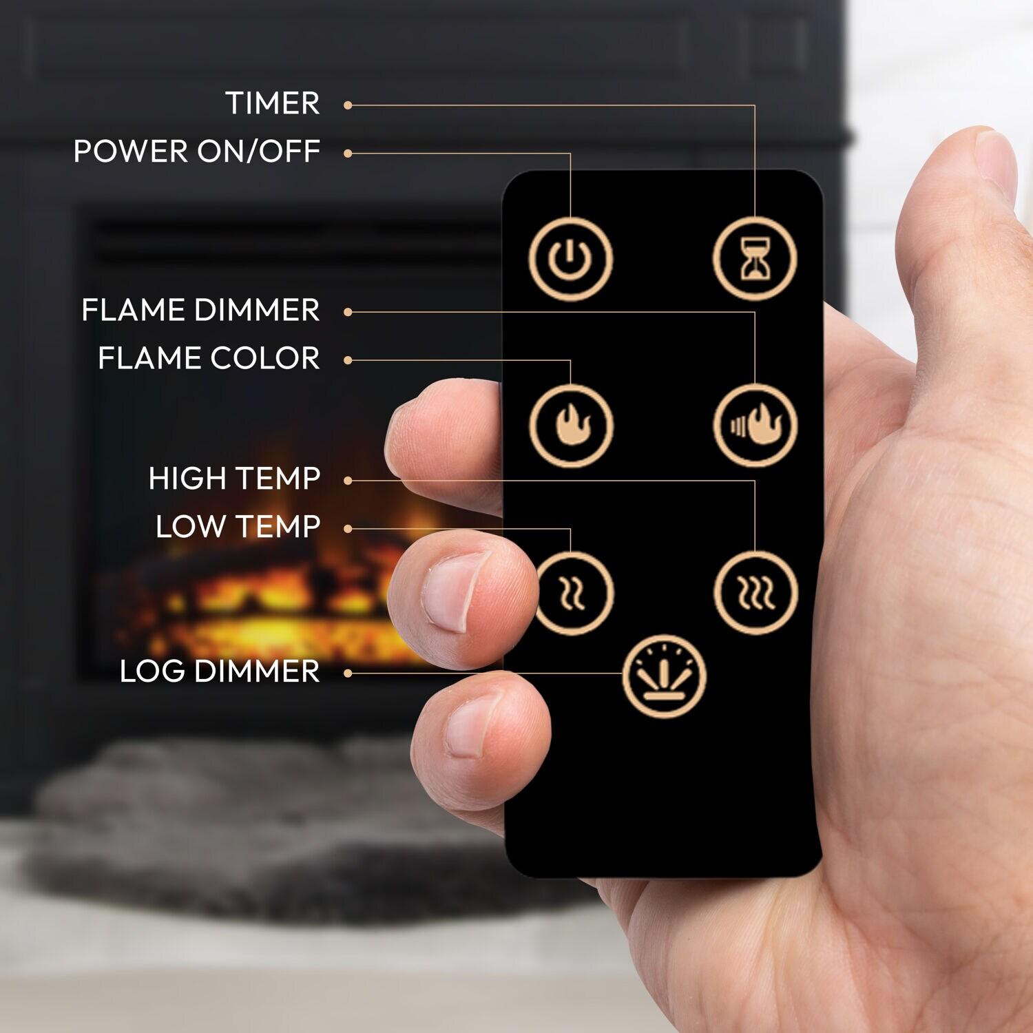 Cambridge 27-In. Freestanding 5116 BTU Electric Fireplace Heater Insert with Remote Control and 9-Hour Timer