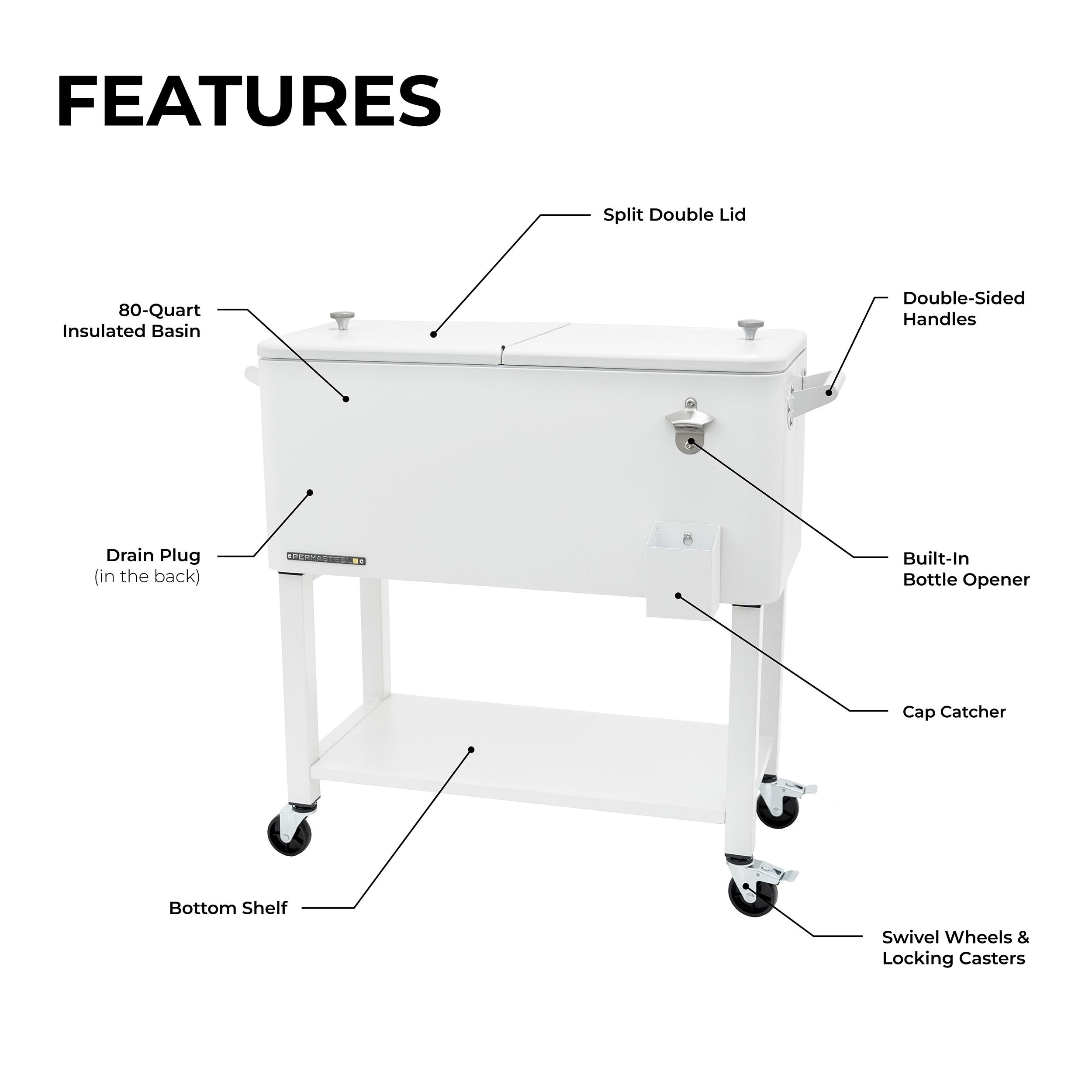 Permasteel 80-Qt Outdoor Patio Cooler with Removable Basin