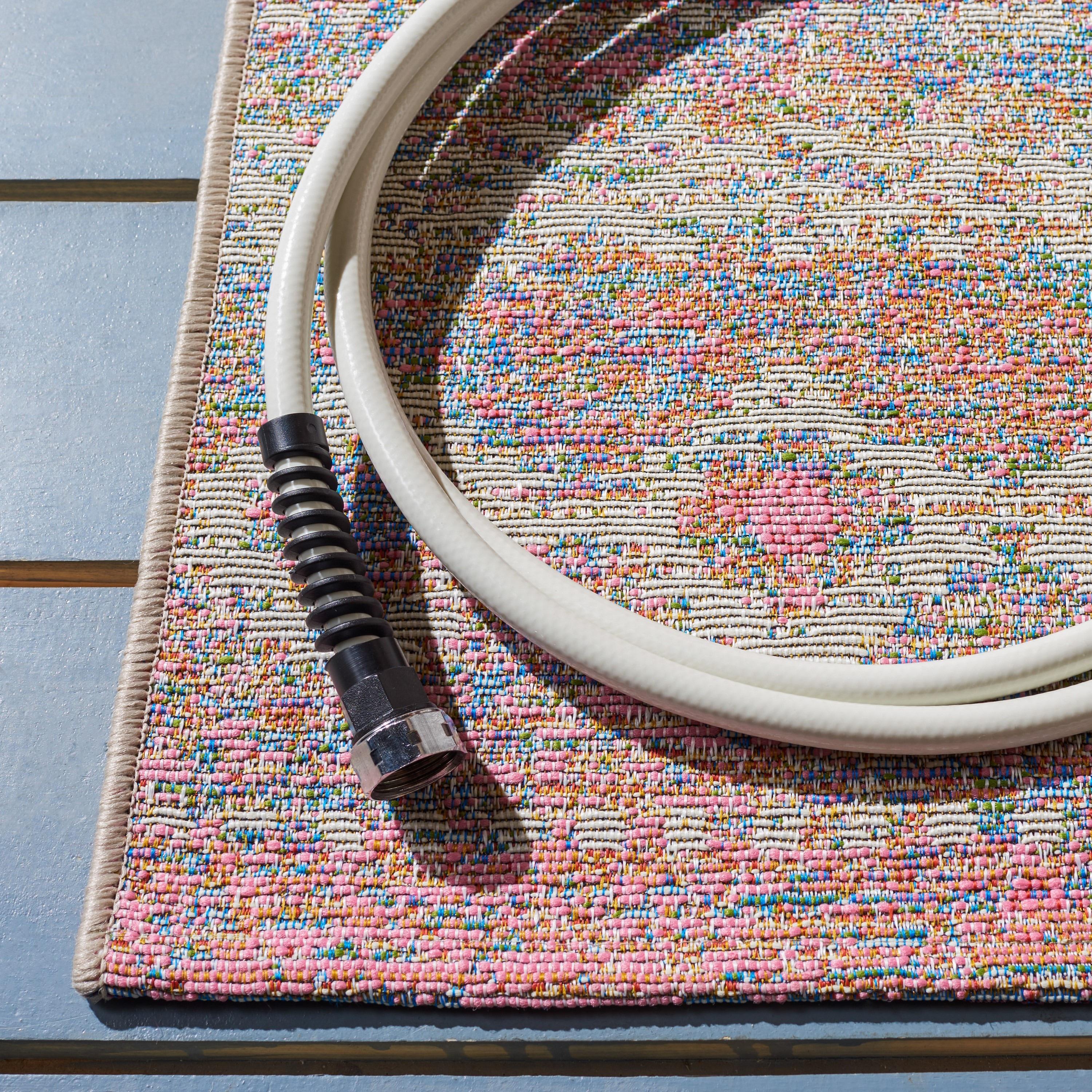Summer SMR498 Power Loomed Indoor and Outdoor Area Rug - Ivory/Pink - 5'3"x7'6" - Safavieh.