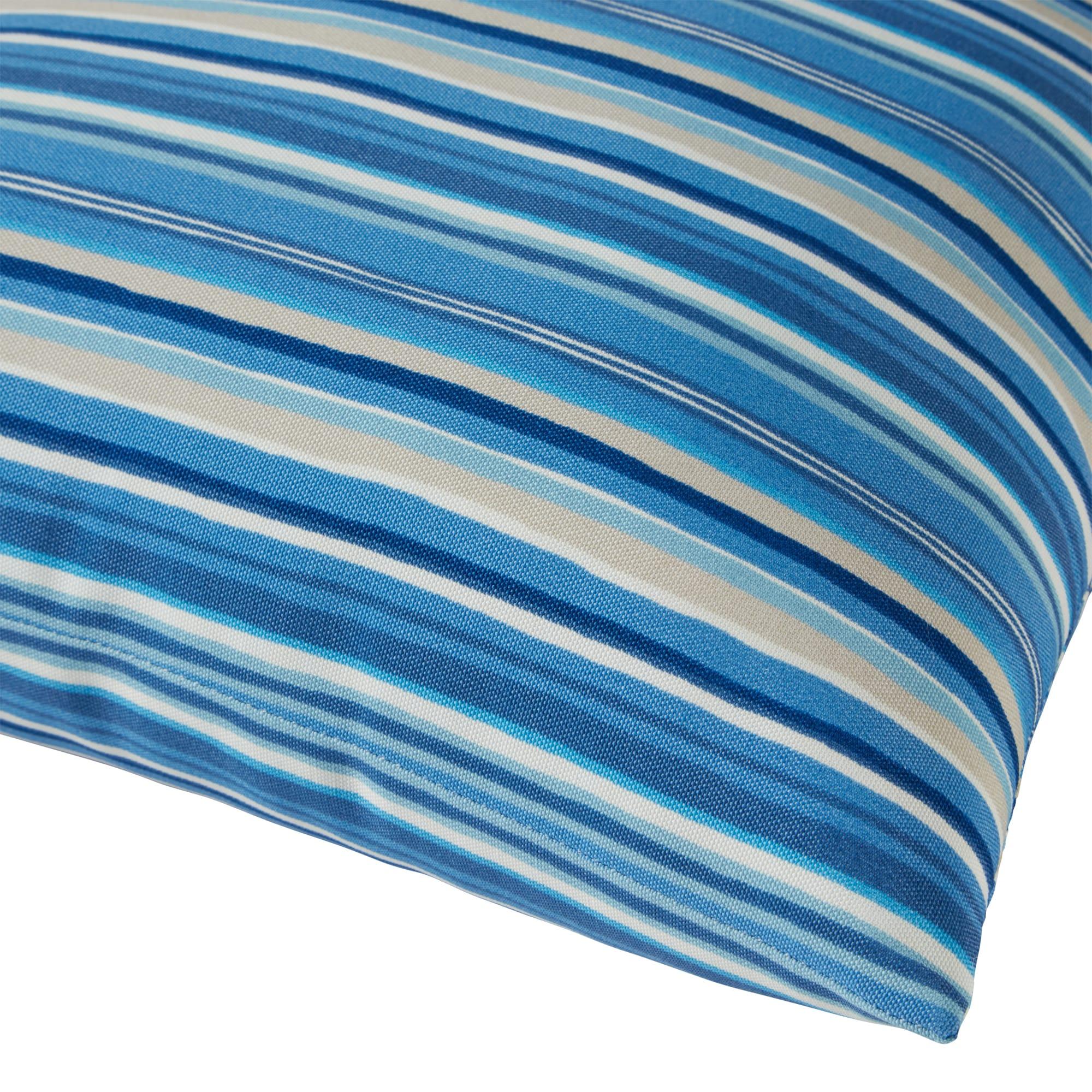 Greendale Home Fashions Sapphire Stripe 17" Square Outdoor Throw Pillow (Set of 2)