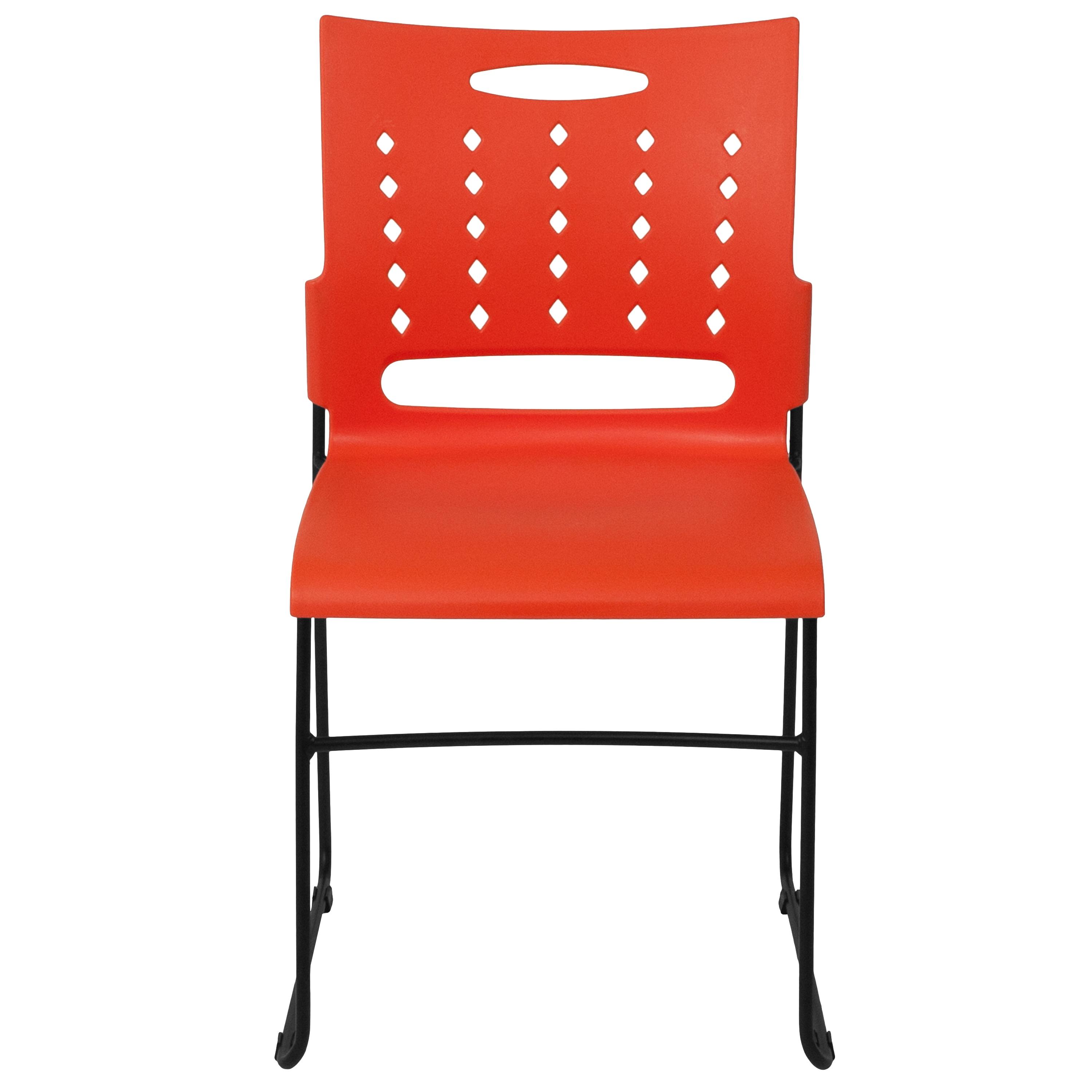 881 lb. Capacity Sled Base Stack Chair with Carry Handle and Air-Vent Back