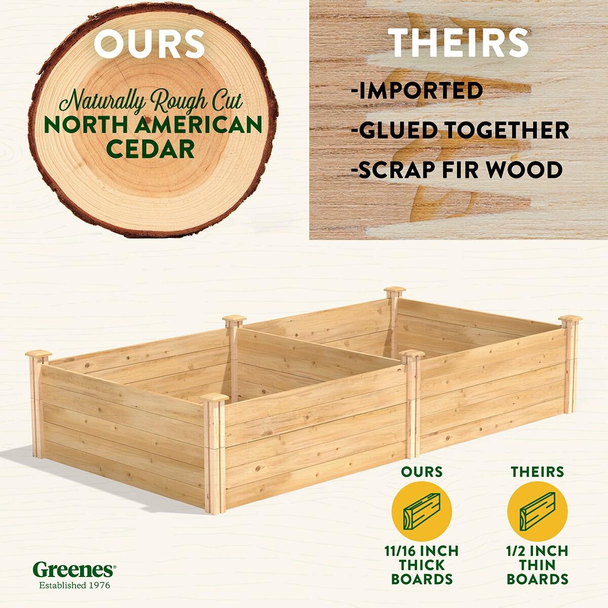 Greenes Fence 48" x 96" x 17.5" Cedar Raised Garden Bed