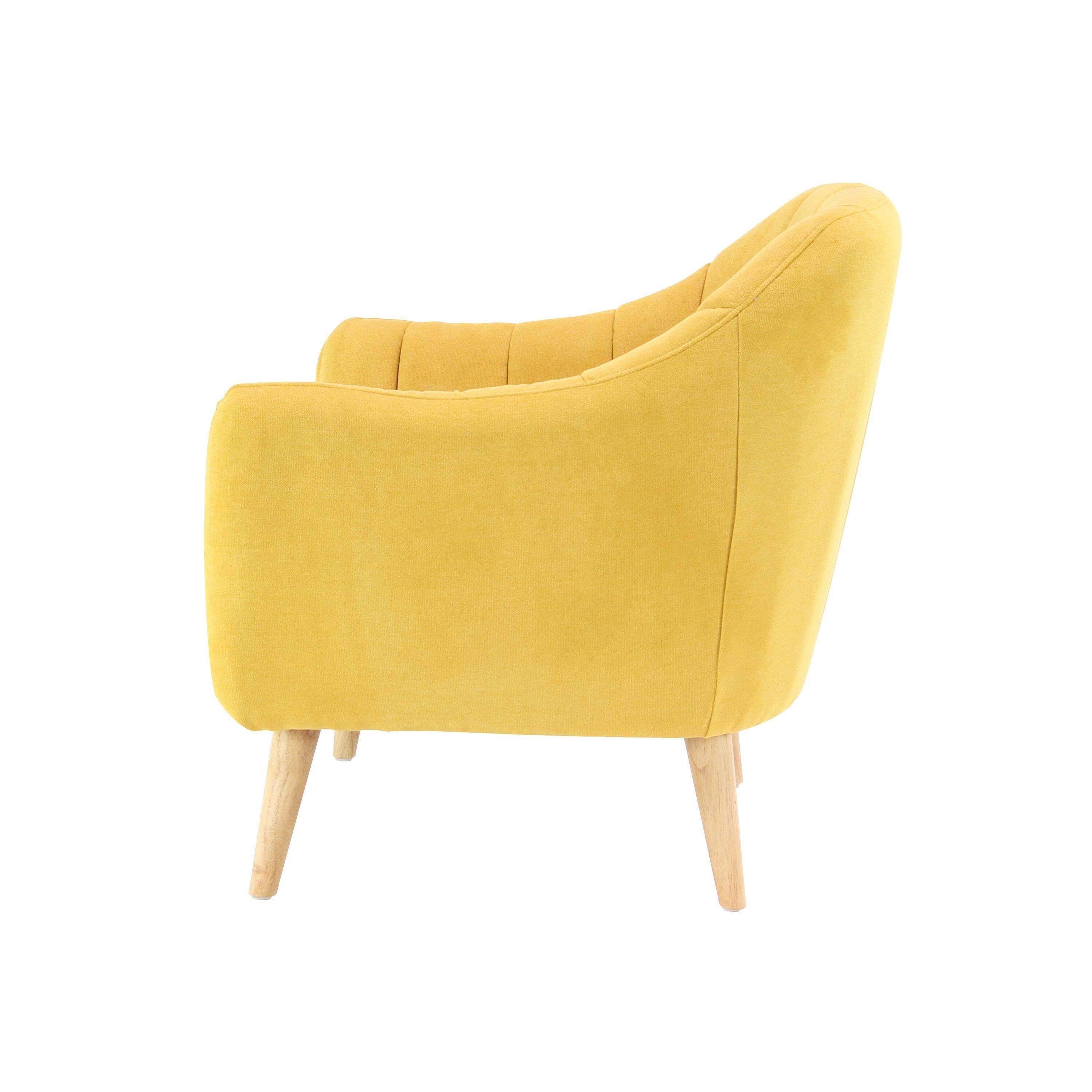 32" x 30" Modern Fabric Accent Chair Yellow - Olivia & May