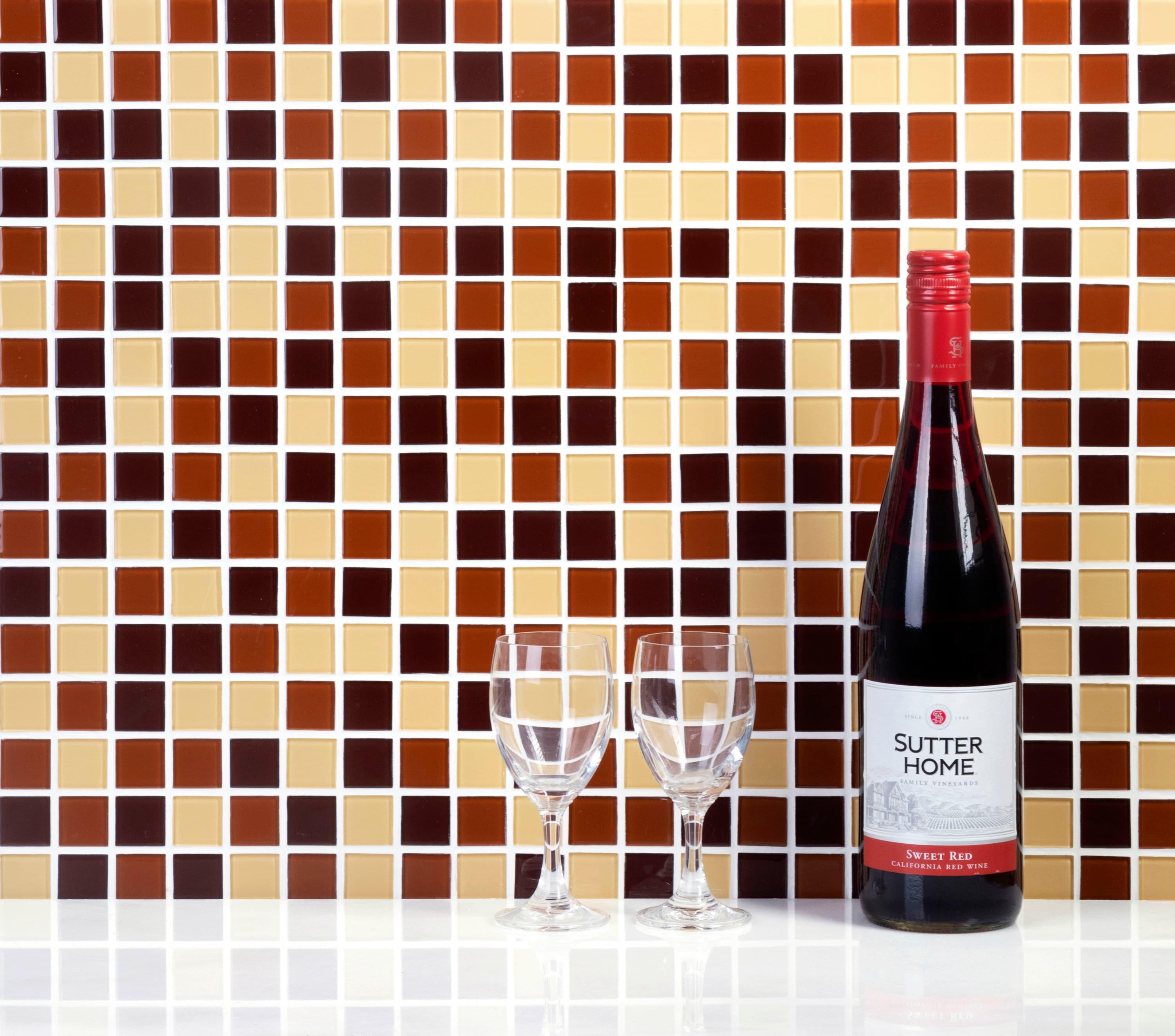 WS Tiles® 1" x 1" Straight Edge Glass Mosaic Tile