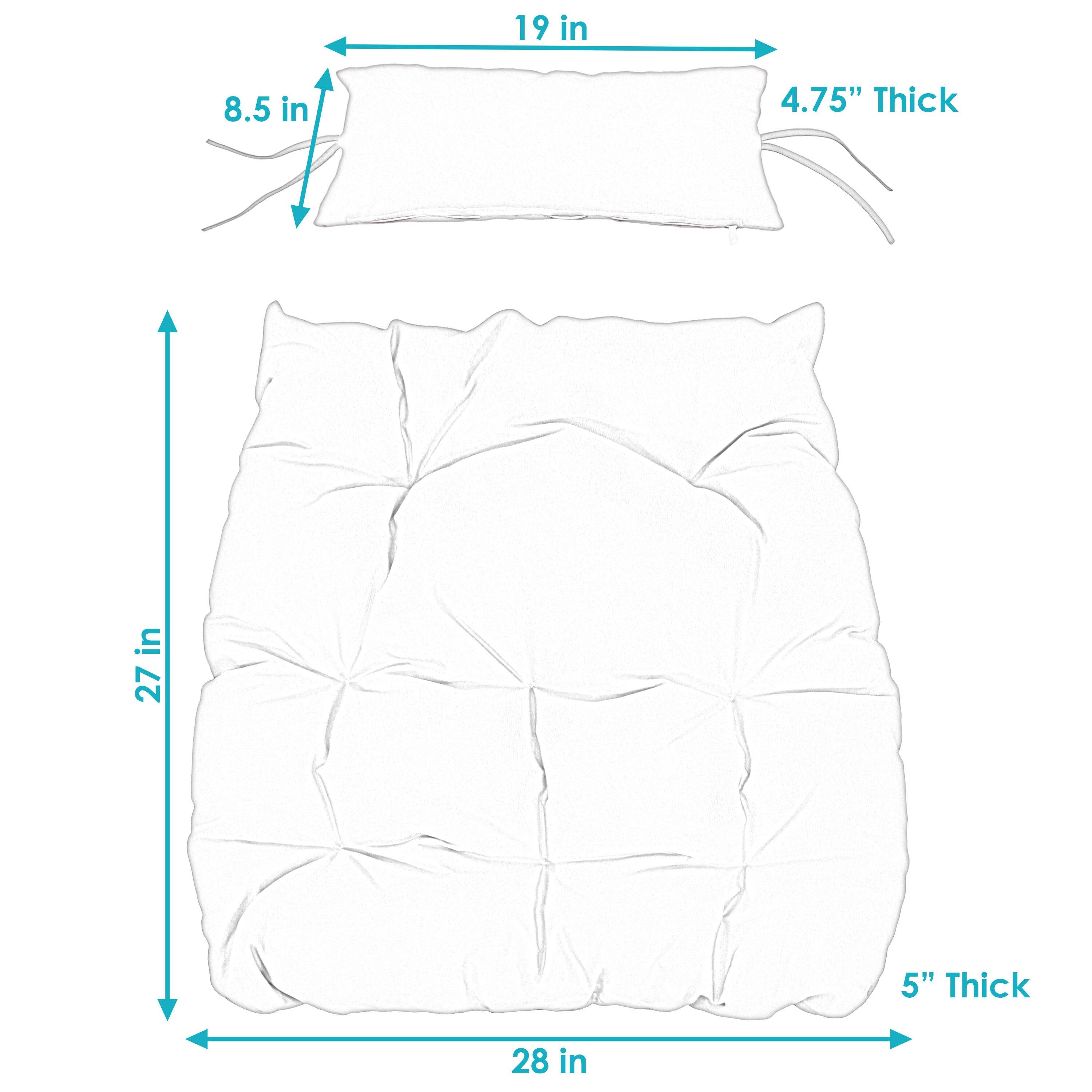 Sunnydaze Outdoor Replacement Headrest and Cushions for Phoebe Hanging Lounge Egg Chair - Gray - 2pc