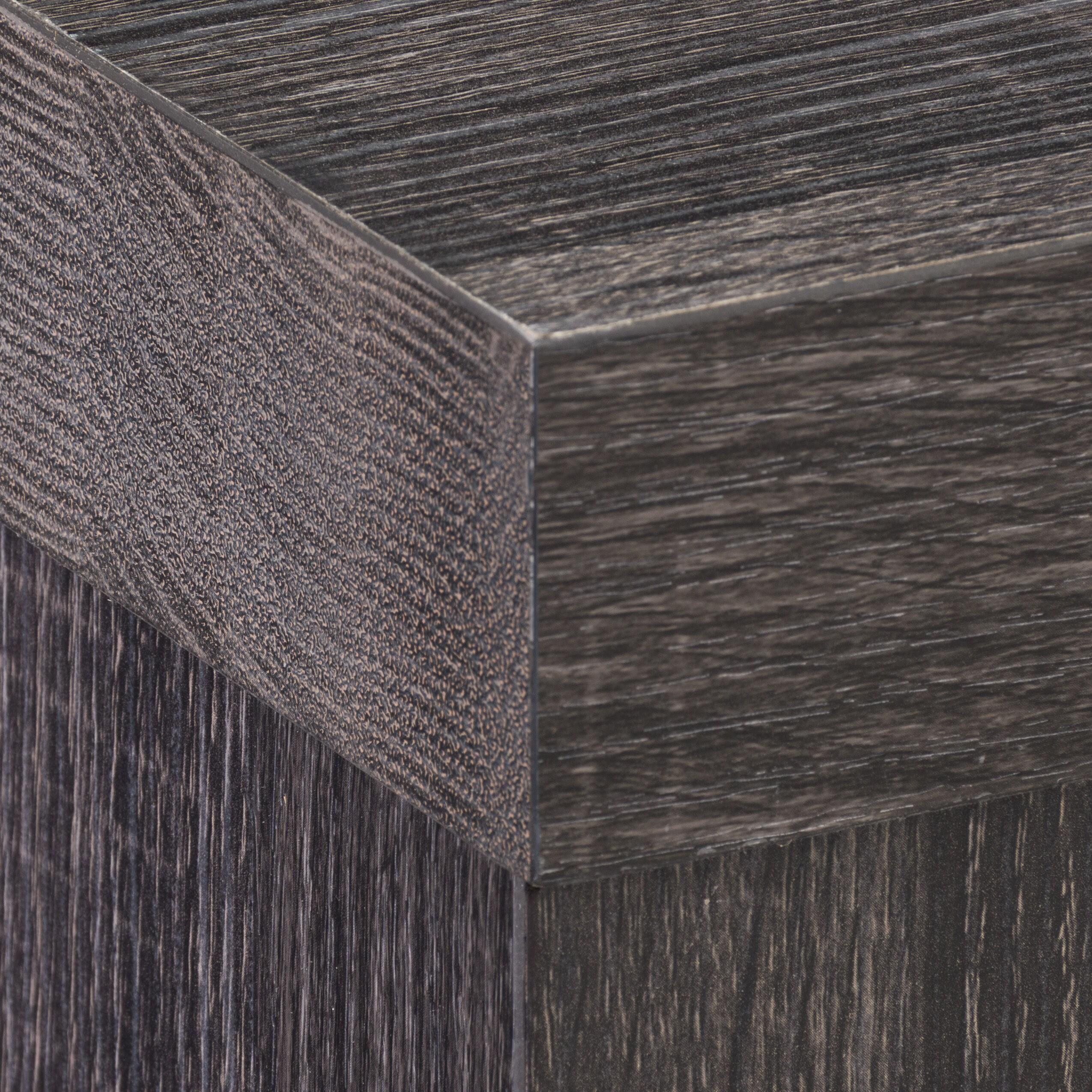 Distressed Carbon Grey and Black Wood TV Stand with Cabinet