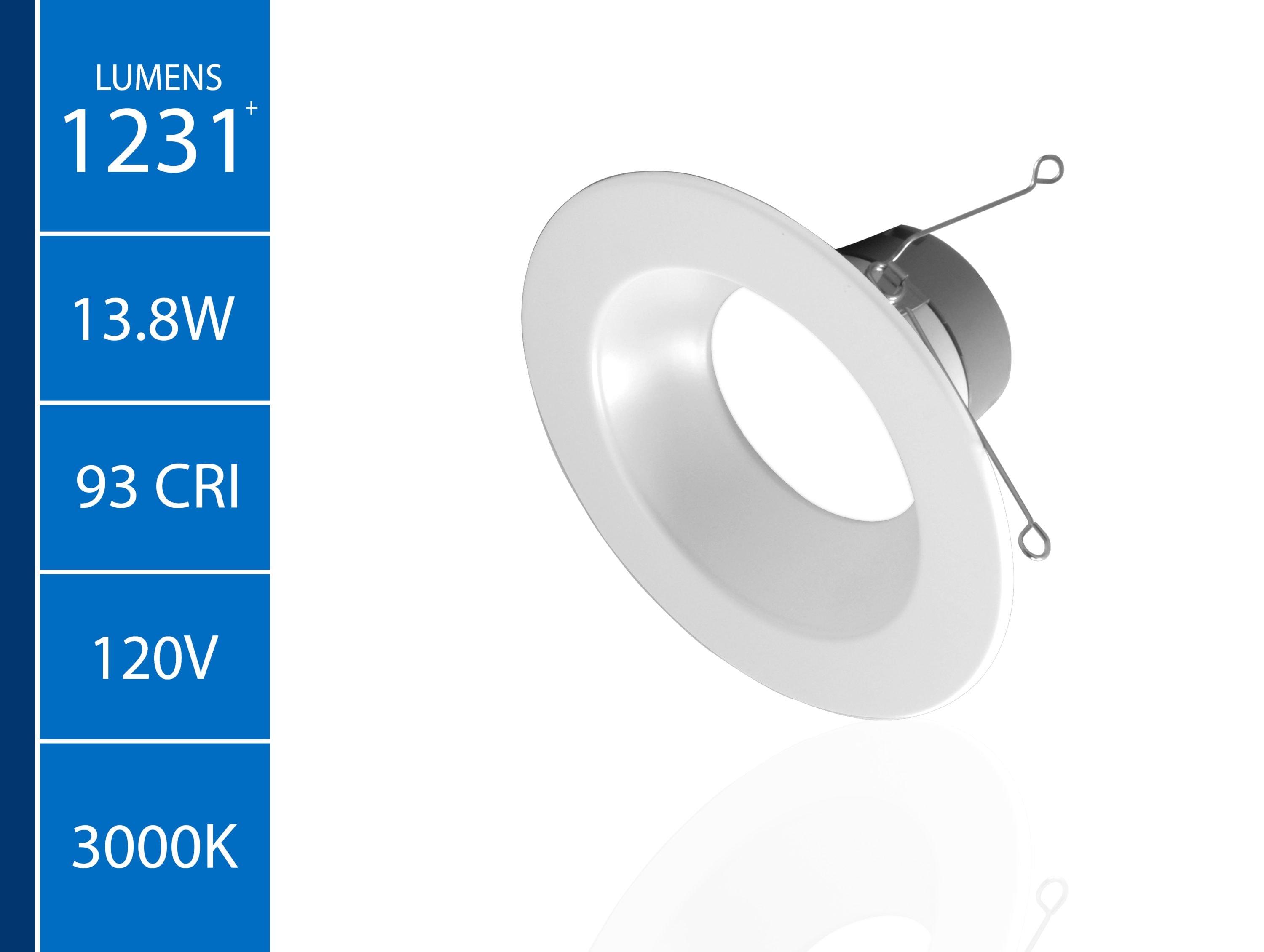 6'' Dimmable Air-Tight IC Rated LED Retrofit Recessed Lighting Kit