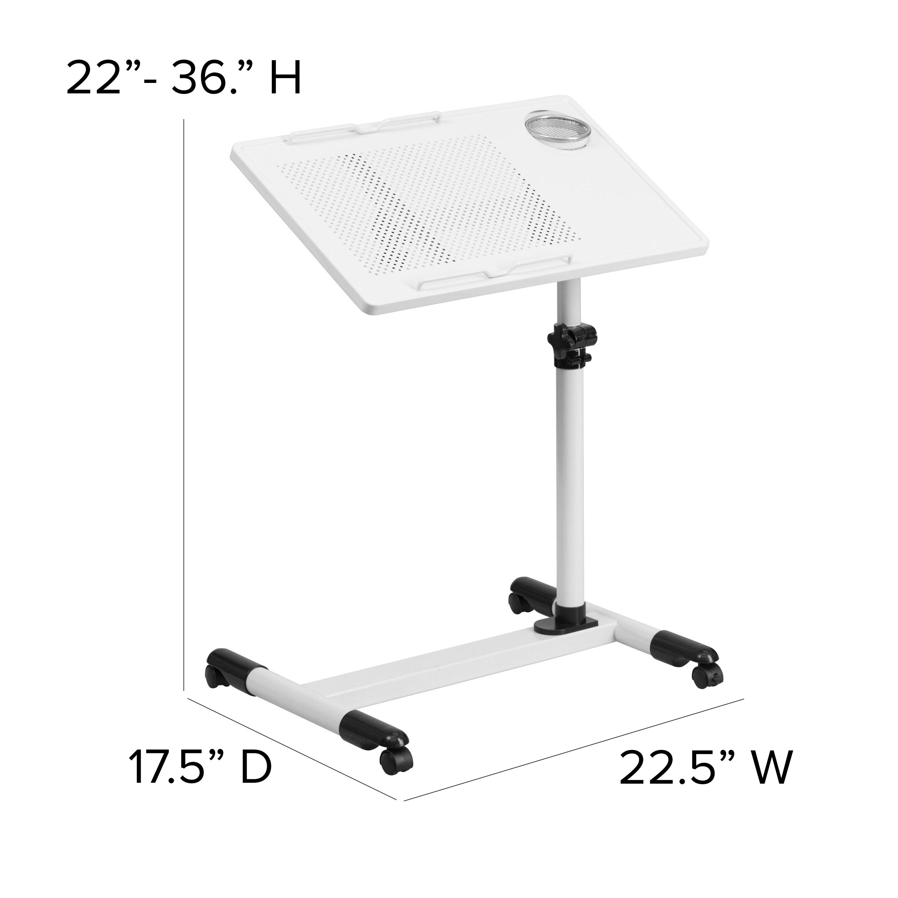 Macon Adjustable Height Steel Mobile Computer Desk