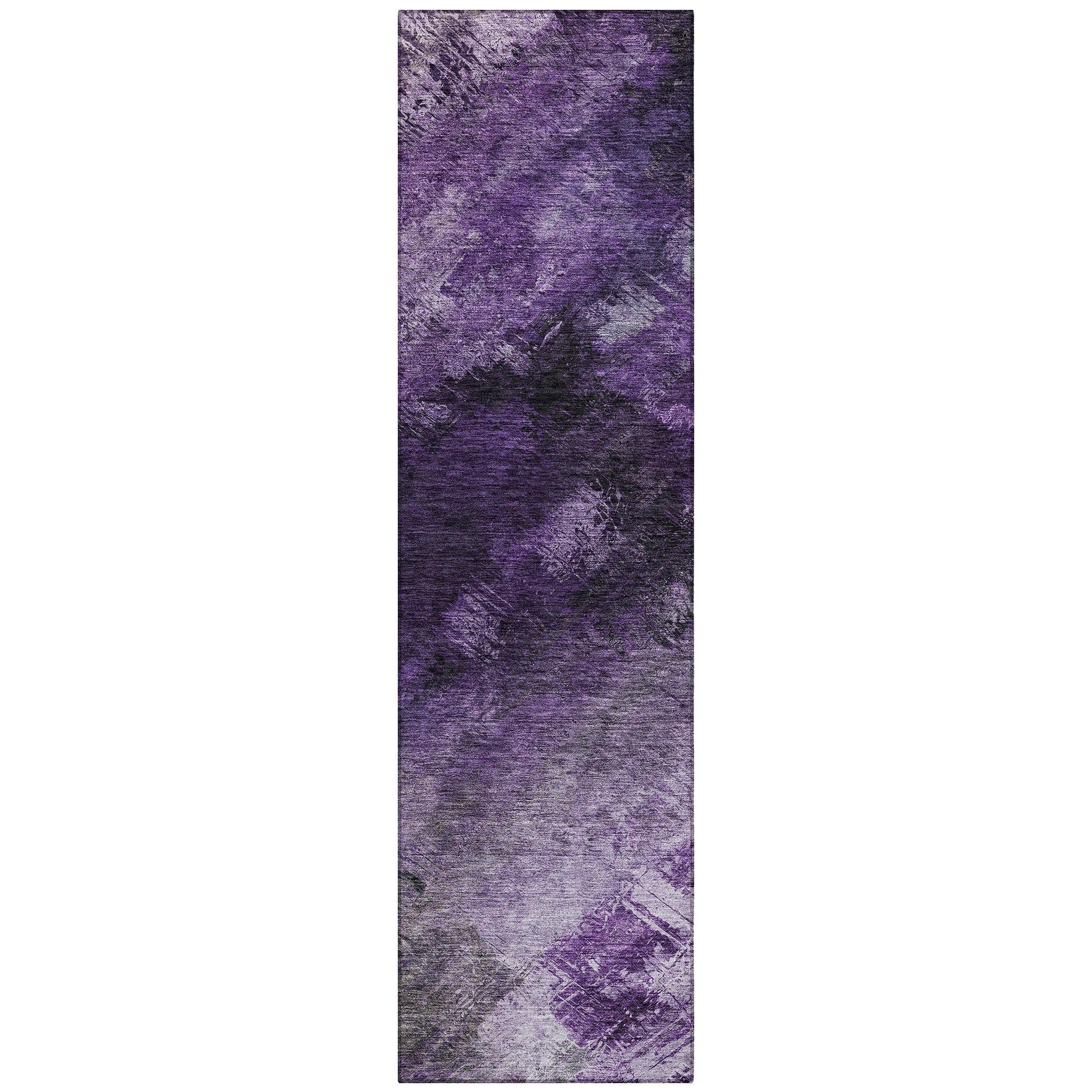 Addison Purple Synthetic Flat Woven Reversible Runner Rug