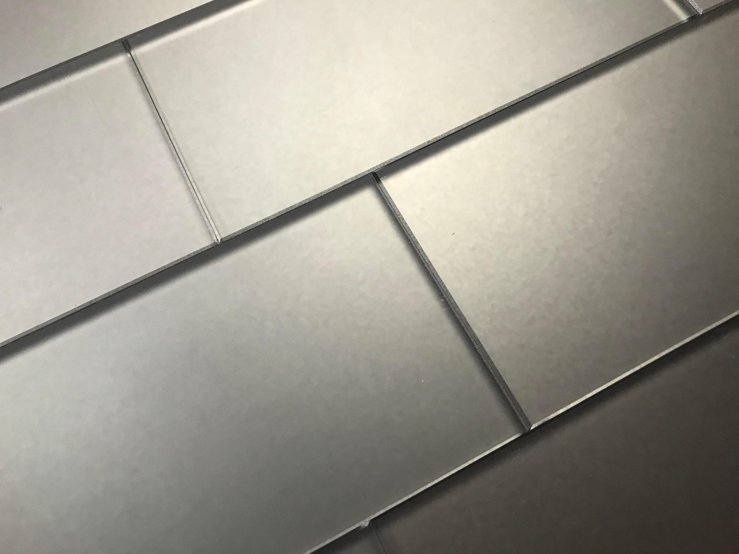 Abolos Landscape 1 in. x 1 in. Translucent Glass Plastic Face Mounted Brick Mosaic Designer Pool Tile