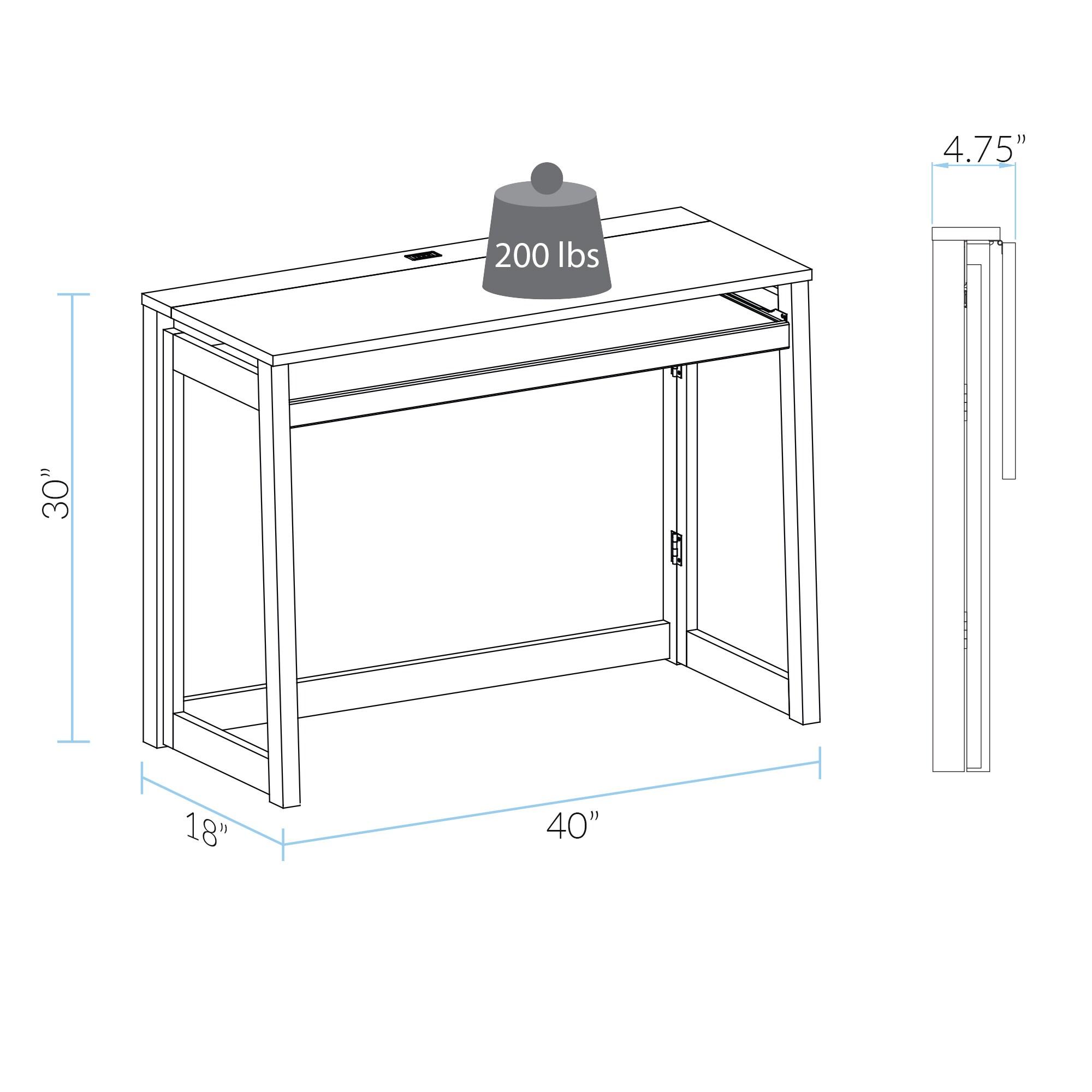 Yu Shan Co USA Ltd Modern Folding Desk with 4 USB Ports