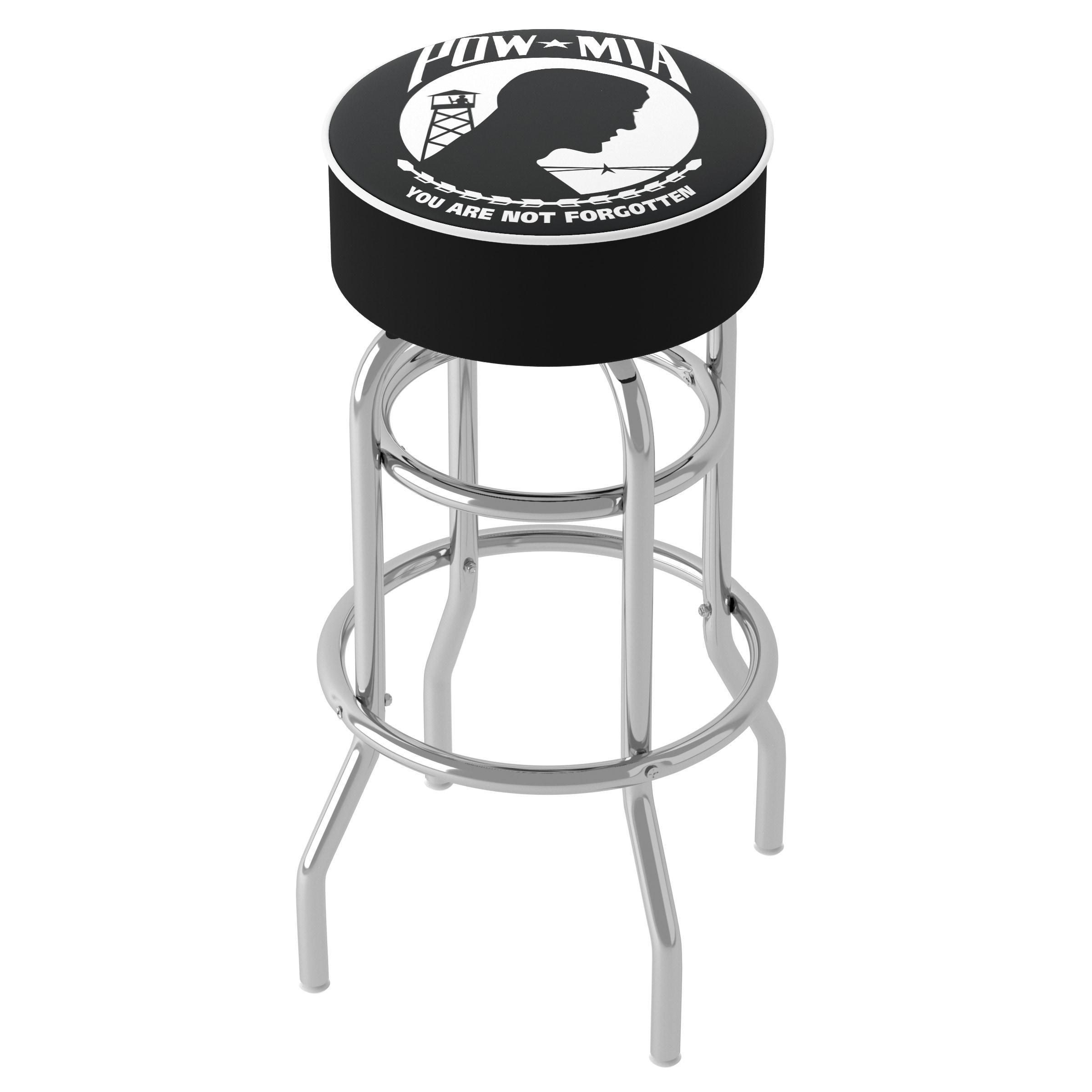 Trademark Global POW Swivel Upholstered Counter Stool with Metal Frame