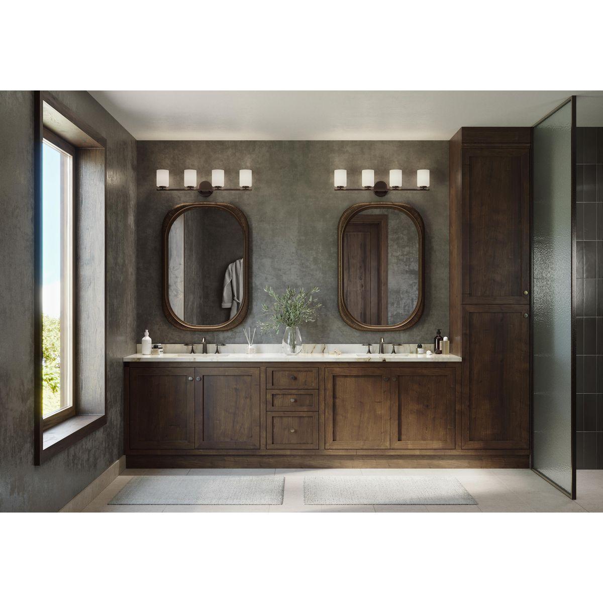 Progress Lighting Replay 4-Light Bath Vanity, Antique Bronze, Shade Included