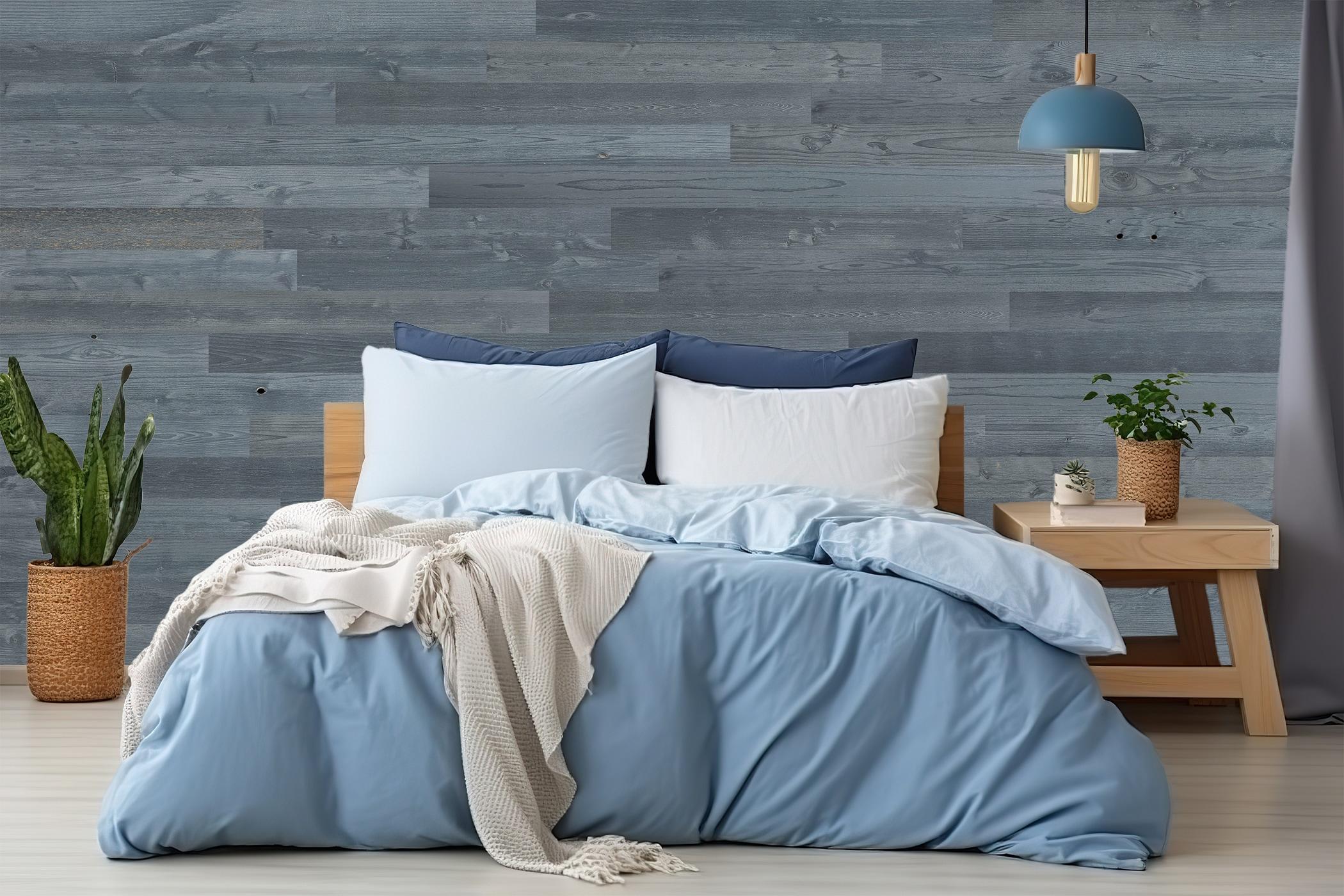 Timberchic River Reclaimed Wooden Wall planks - Simple Peel & Stick Wall Covering Application for DIY Accent Wall & Home Improvement - Modern, Premium Wall Paneling