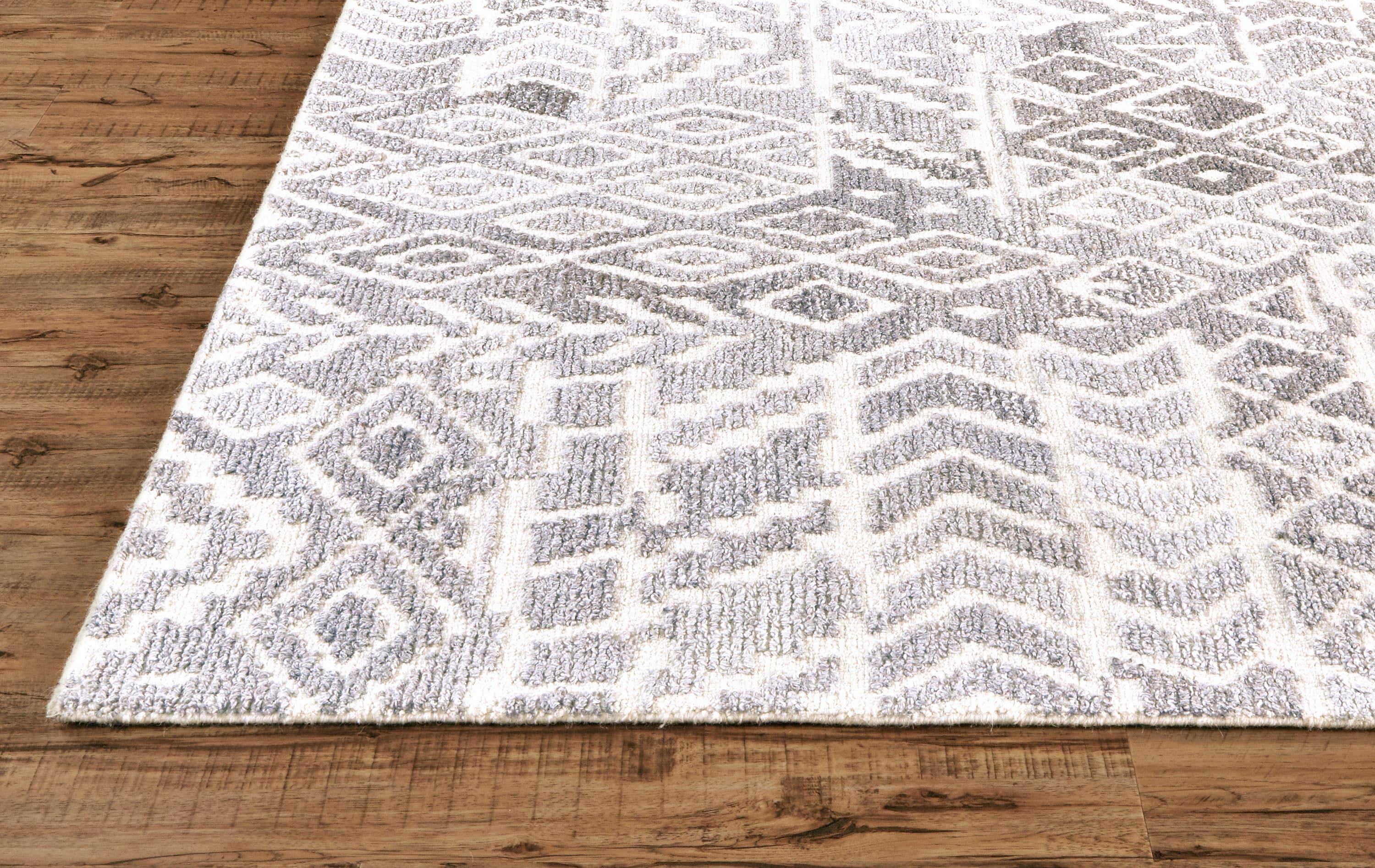 Feizy Asher Transitional Distressed, Gray/White, 8' x 10' Area Rug Sheen Fade Resistant Bohemian & Eclectic Abstract Design Carpet for Living Dining Bed Room