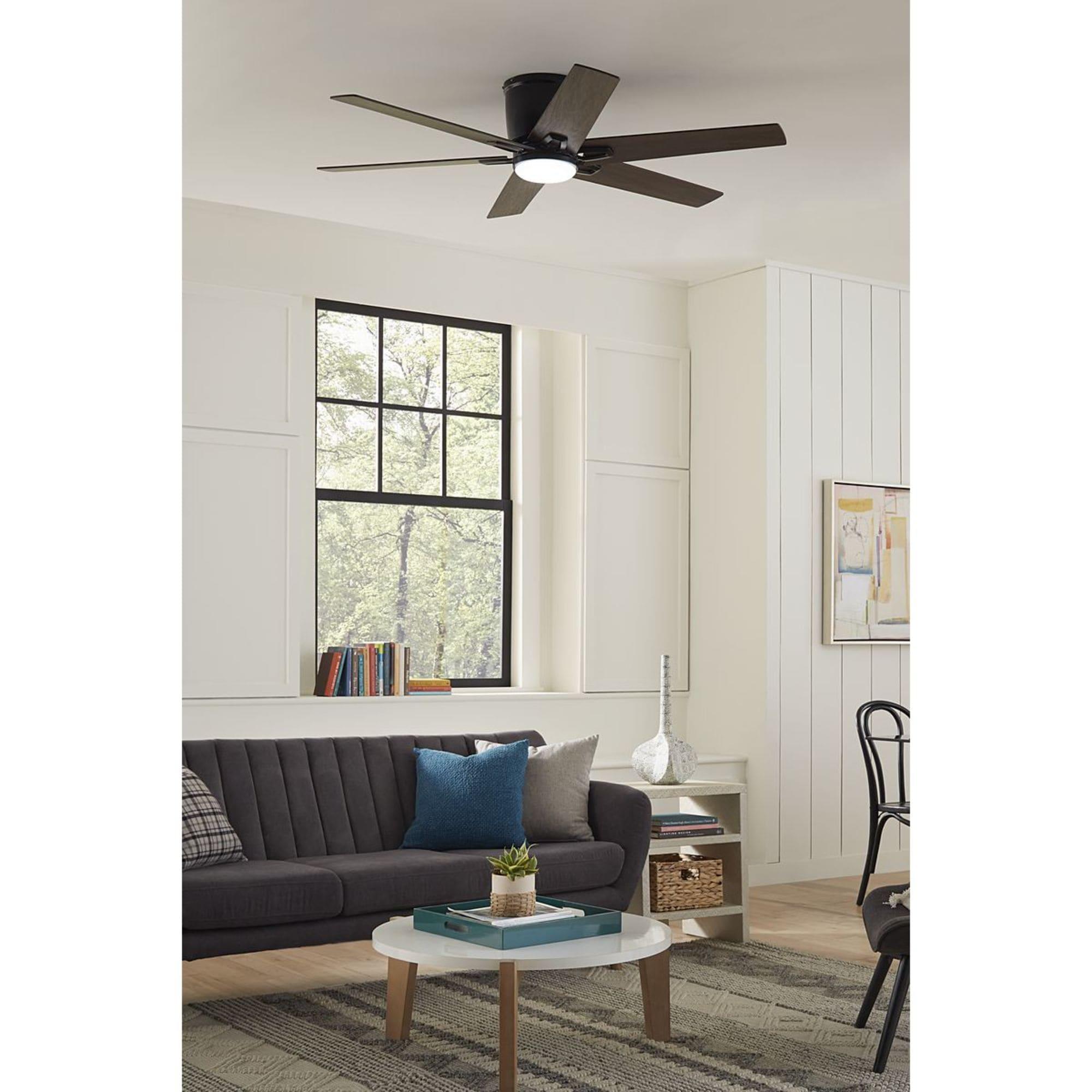 Progress Lighting - Bexar - 6 Blade Flush Mount Ceiling Fan with Light Kit-11.5