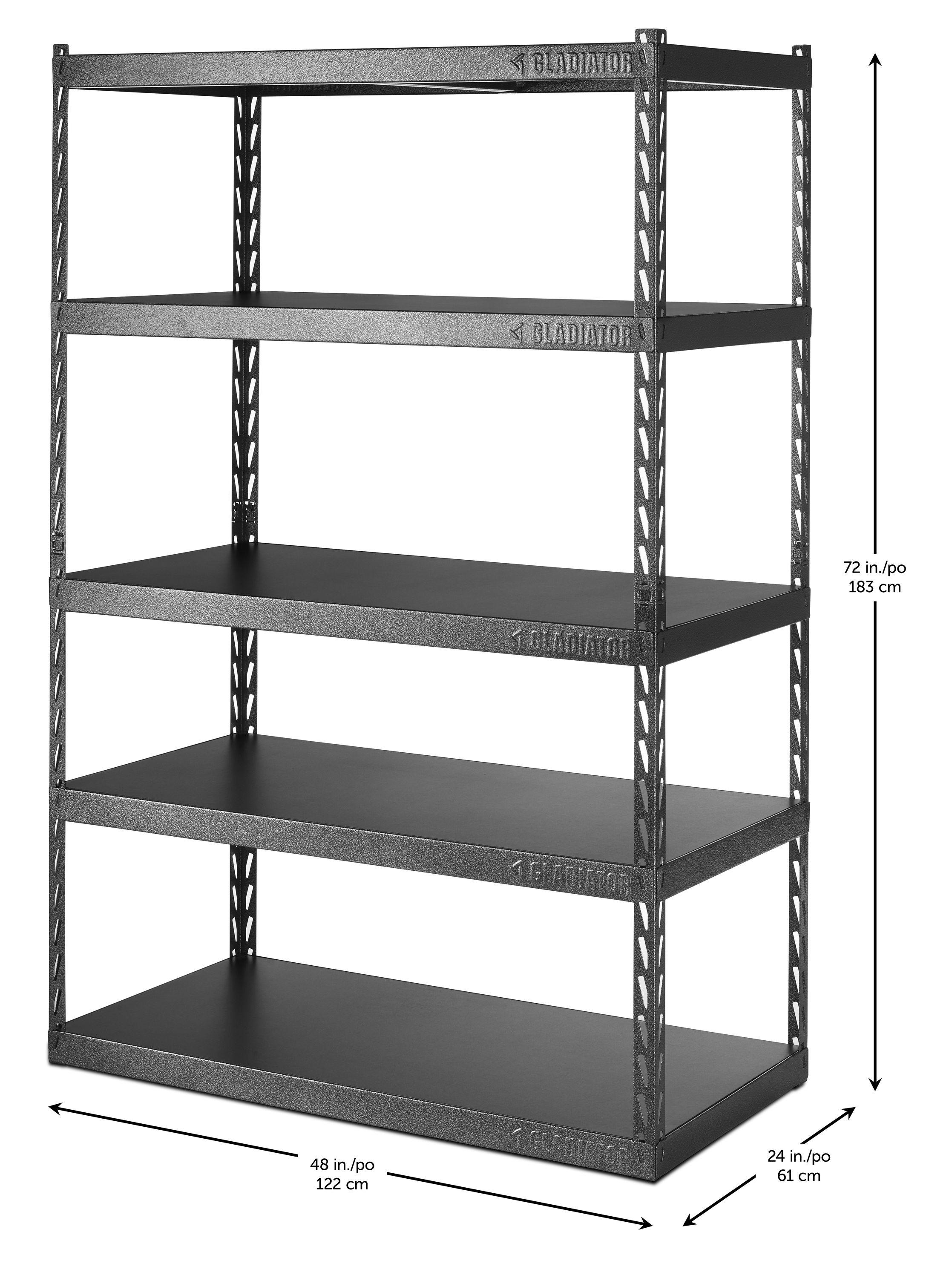 Gladiator® 48" Wide EZ Connect Rack With Five Deep Shelves
