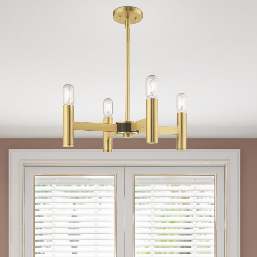 Livex Lighting Copenhagen 4 - Light Chandelier in  Satin Brass