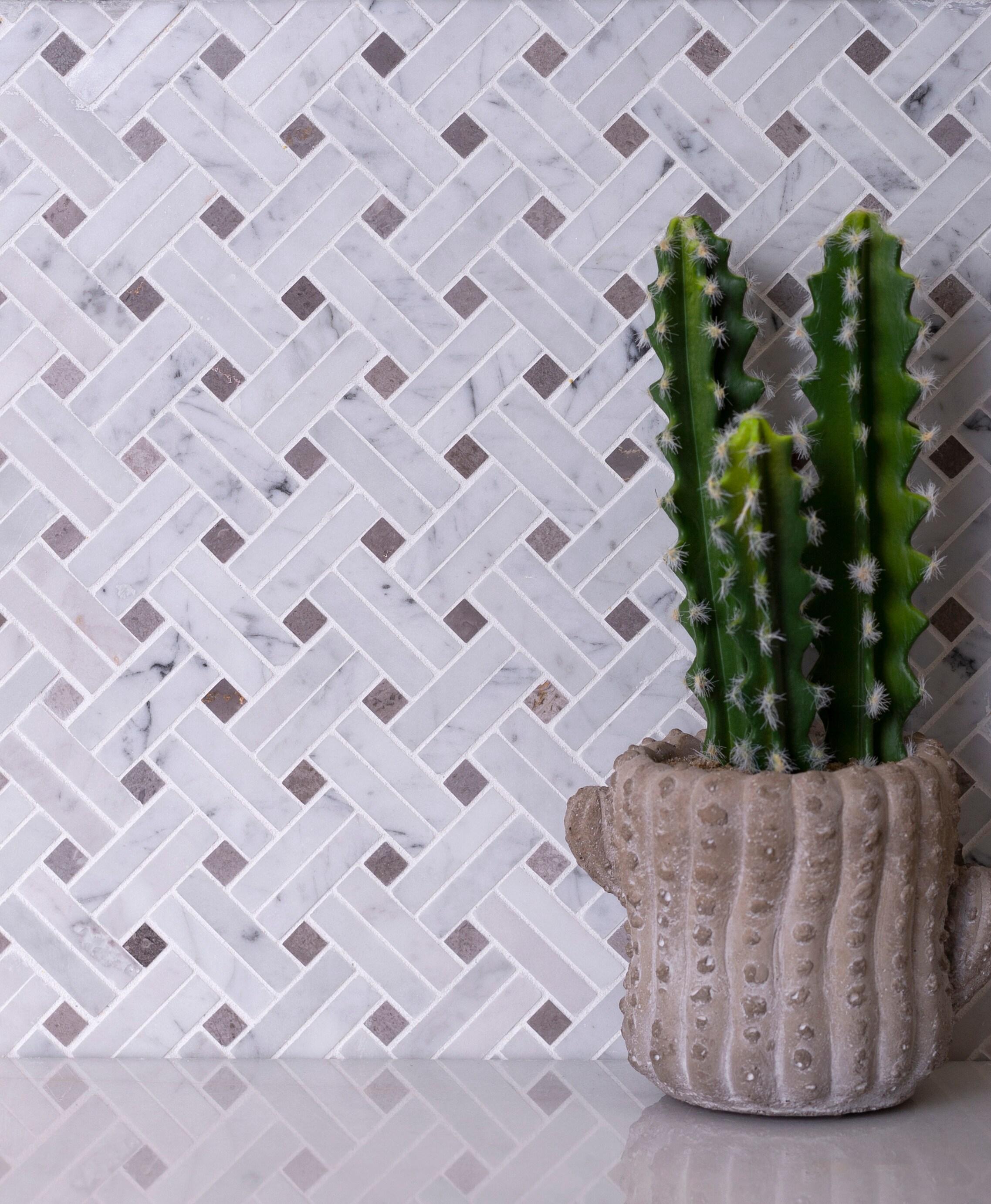 11.5" x 11.2" Natural Stone Mosaic Wall & Floor Tile