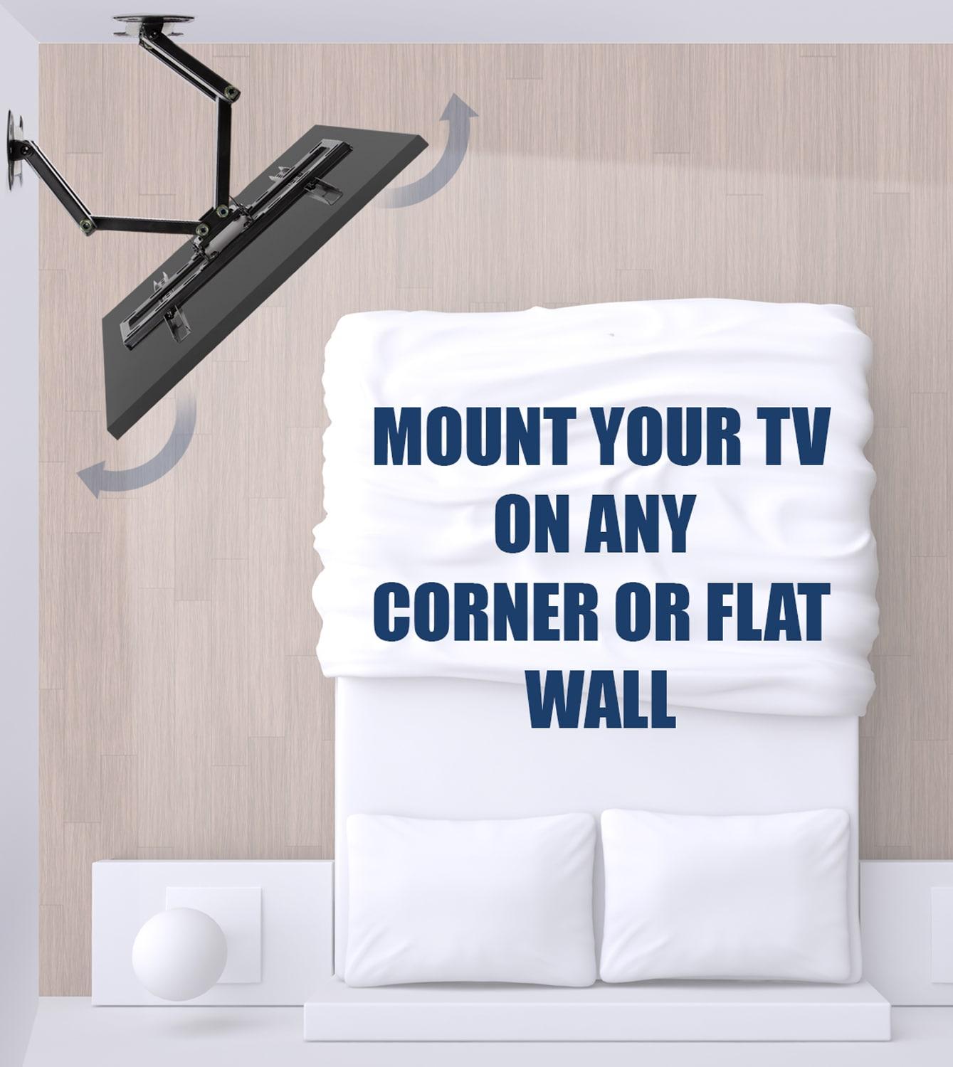 Mount-it Black Corner Mount for Holds up to 66 lbs