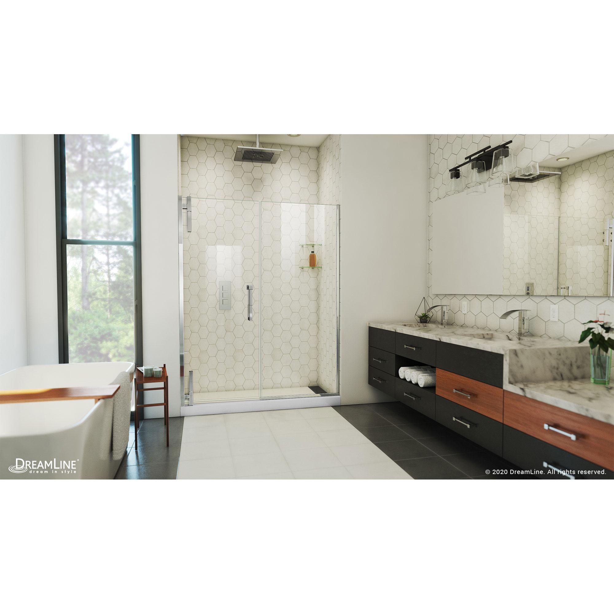 31" - 30" W x 72.62" H Pivot Semi-Frameless Shower Door