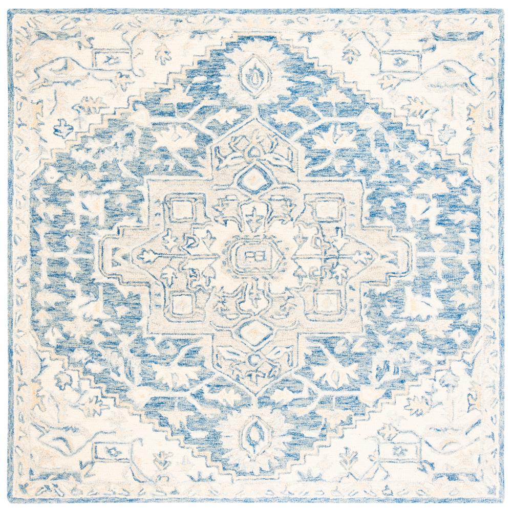 Micro-Loop MLP503 Hand Tufted Area Rug - Blue/Ivory - 5'x5' - Safavieh.