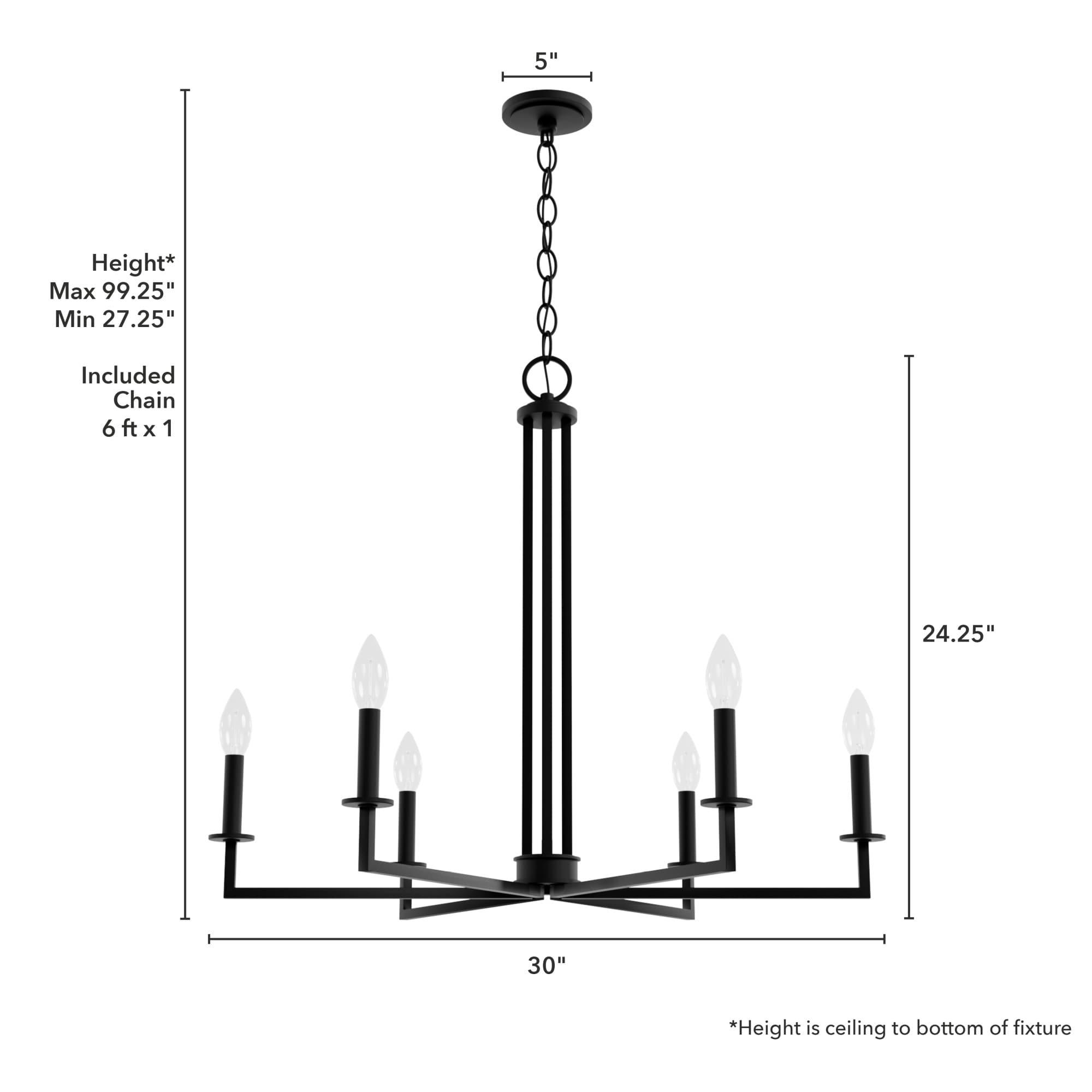Hunter Fan 6 - Light Geometric Classic Chandelier