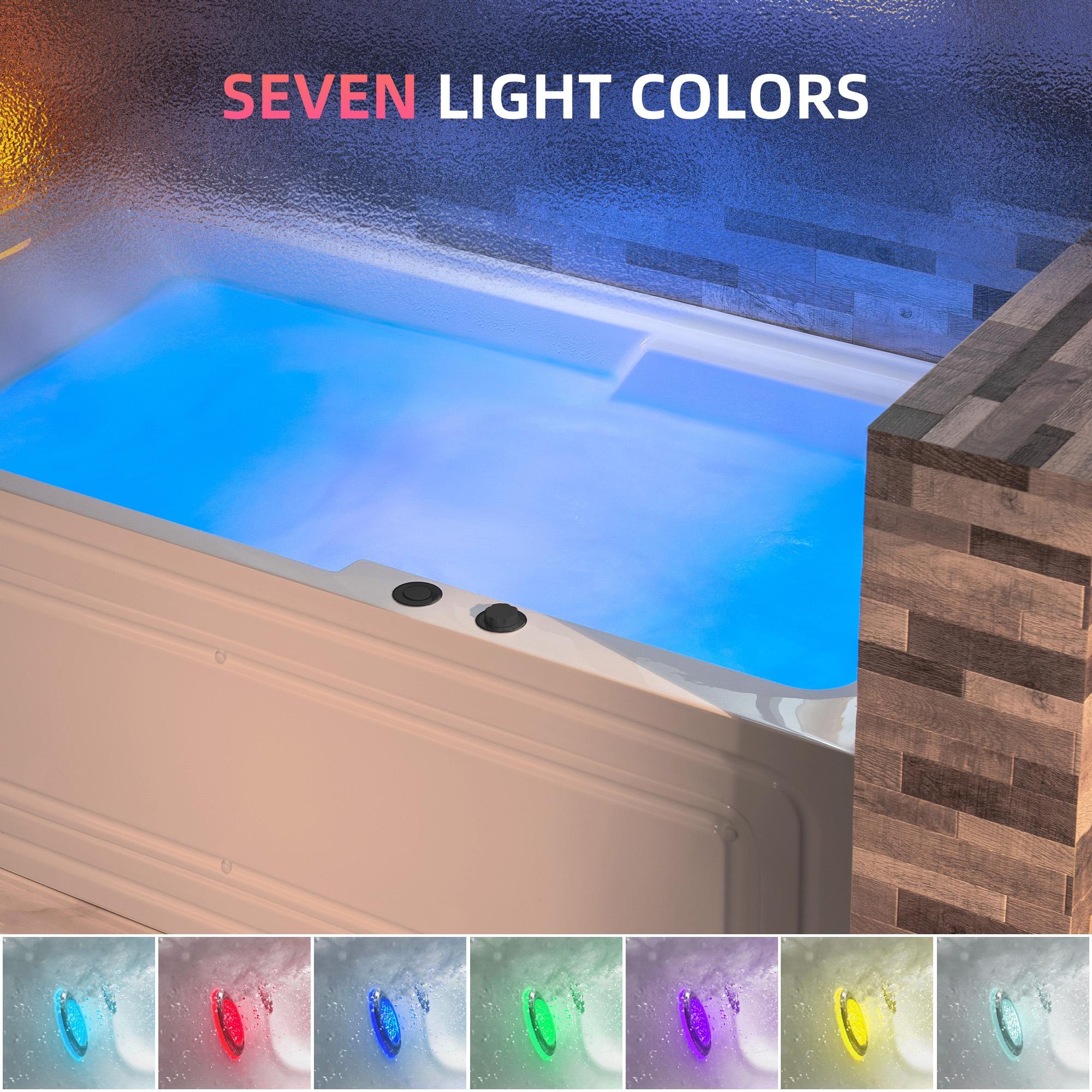 60" x 30" Whirlpool Heated Rectangular Alcove Acrylic Bathtub with Chrome/Matte Black Drain and Overflow