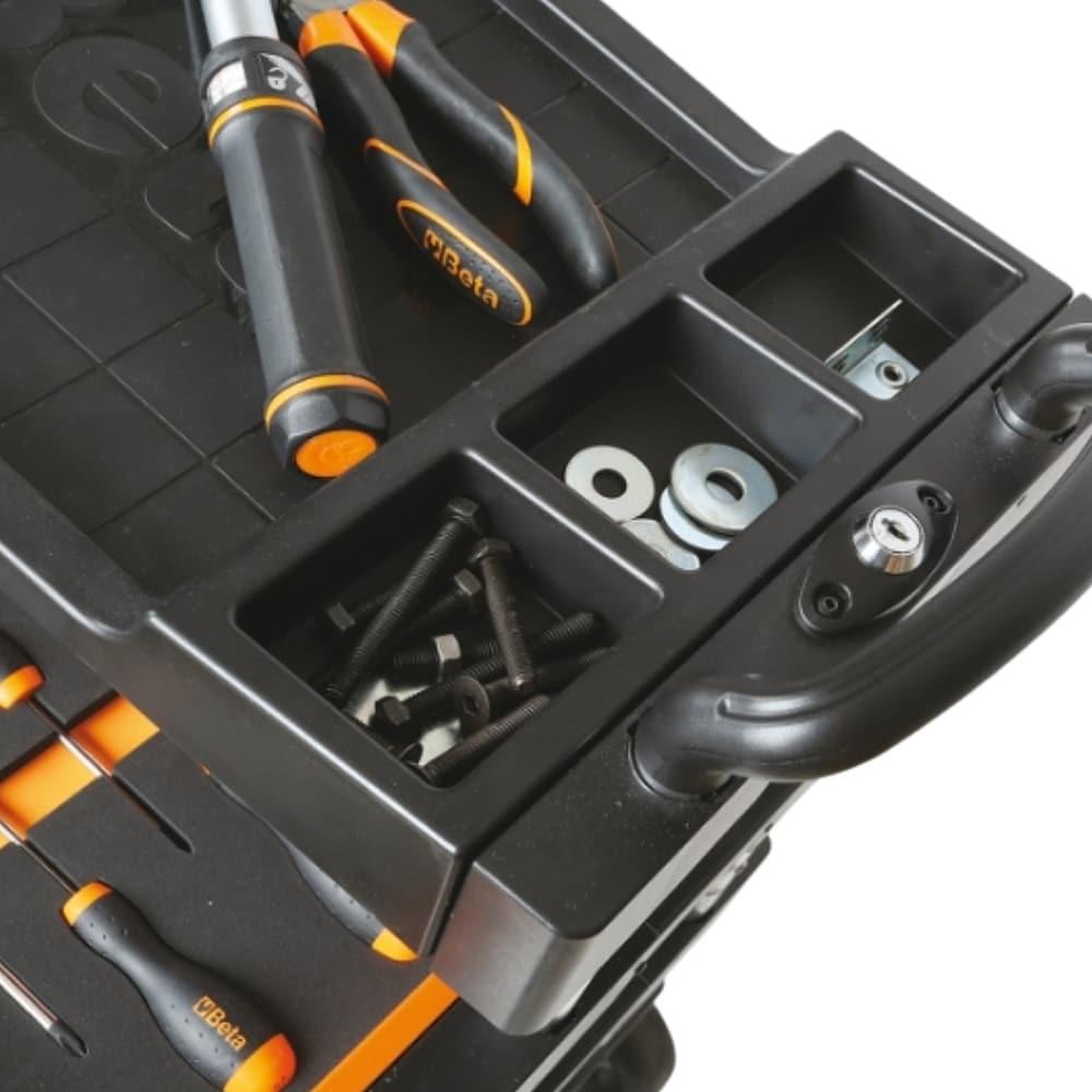 Beta Beta C27S Collapsible Tool Cart, 4” Steering Casters with Brake, 110 Pound Load Capacity