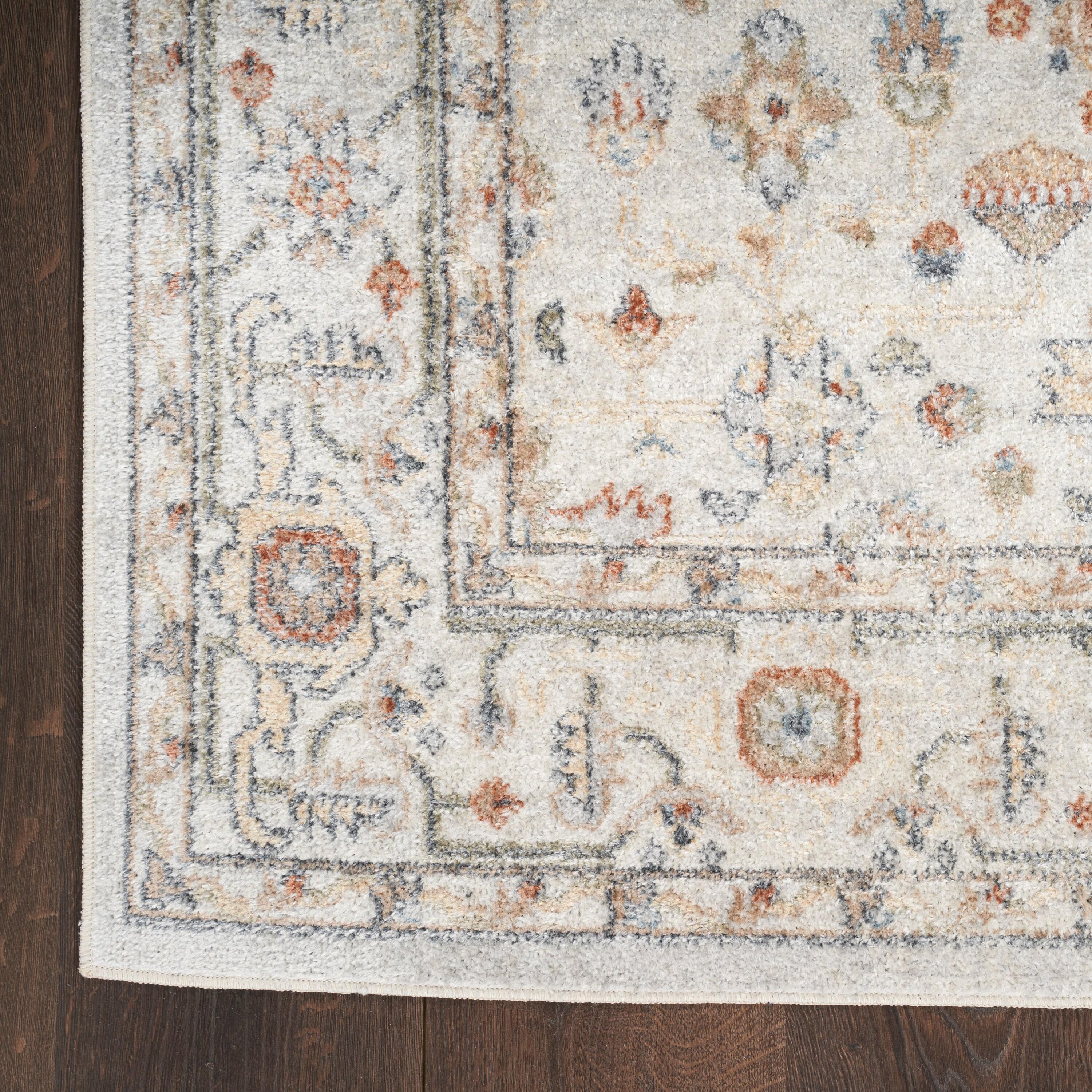 Nourison Astra Machine Washable Vintage Persian Indoor Bathroom, Kitchen Runner Rug Grey/Multi 2'2" x 12'
