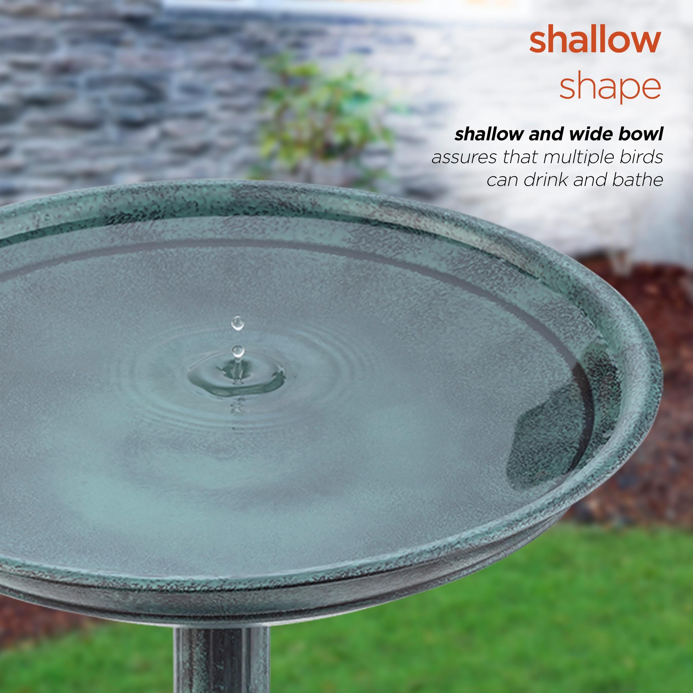 Alpine Corporation Plastic Bird Bath with Plant Adaptability, Green
