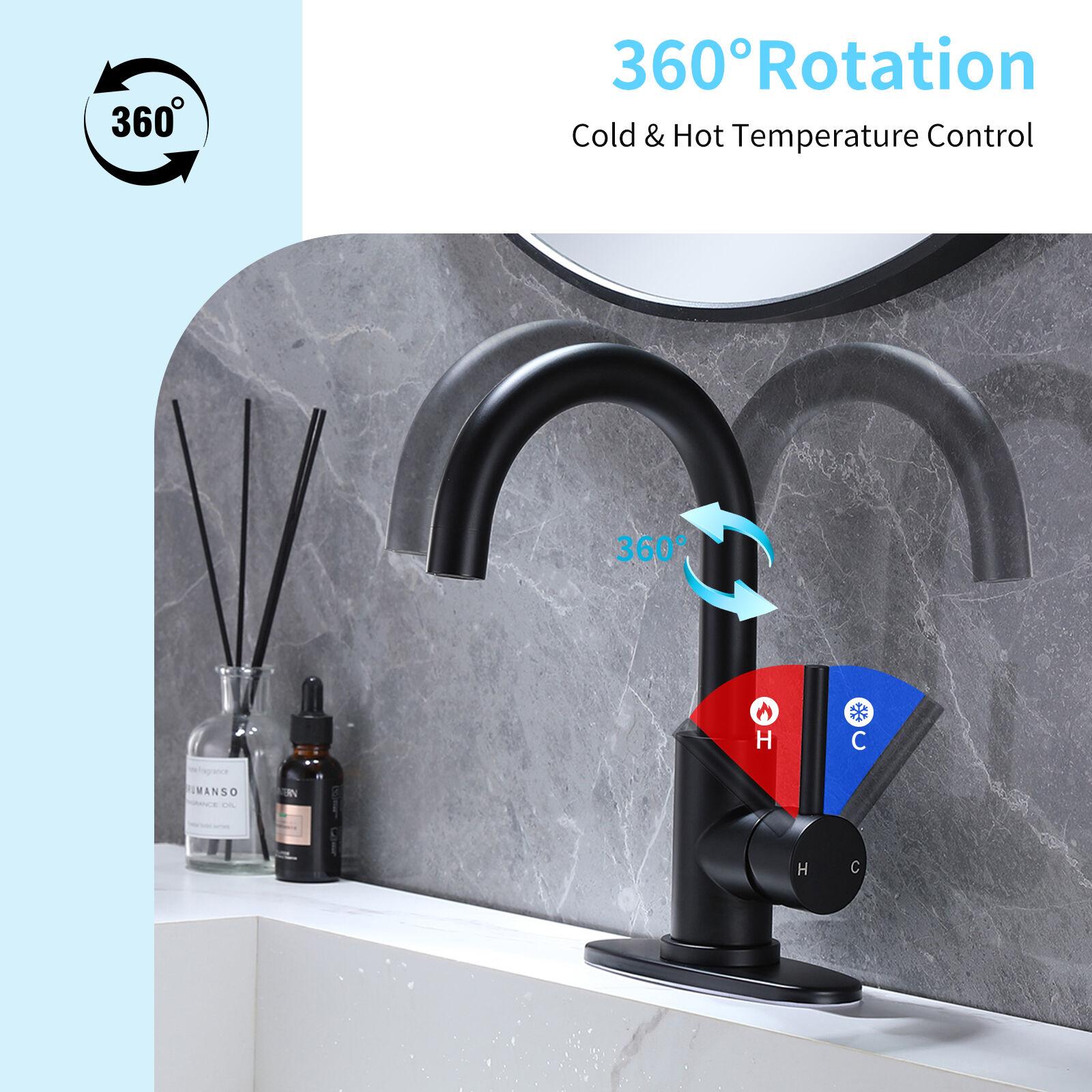 VIBRANTBATH Single-Hole Single-handle Bathroom Faucet 6025-Black