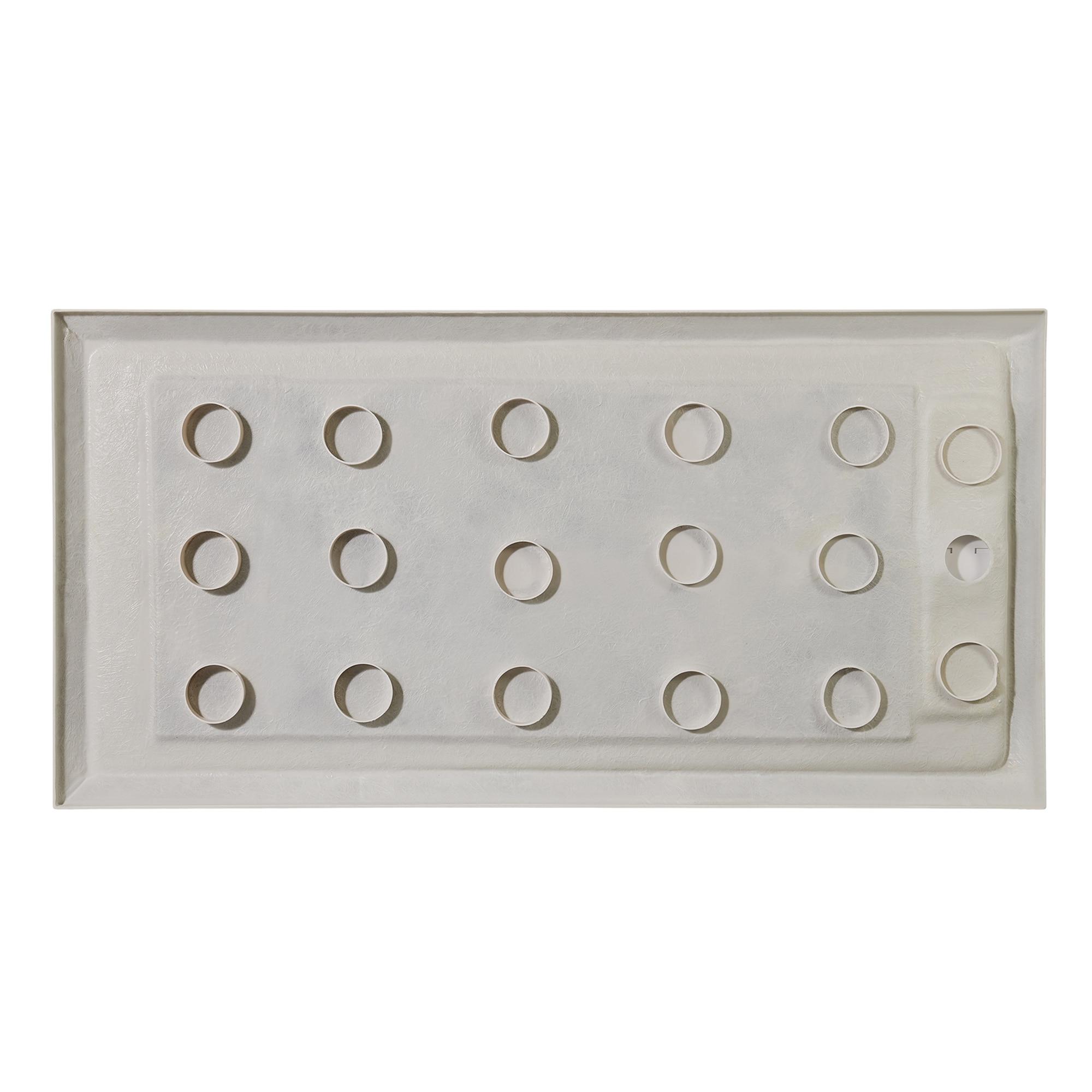 OVE Decors 72" x 36" Rectangle Shower Base Pan, White Acrylic, Hidden Side Drain, Reversible Design